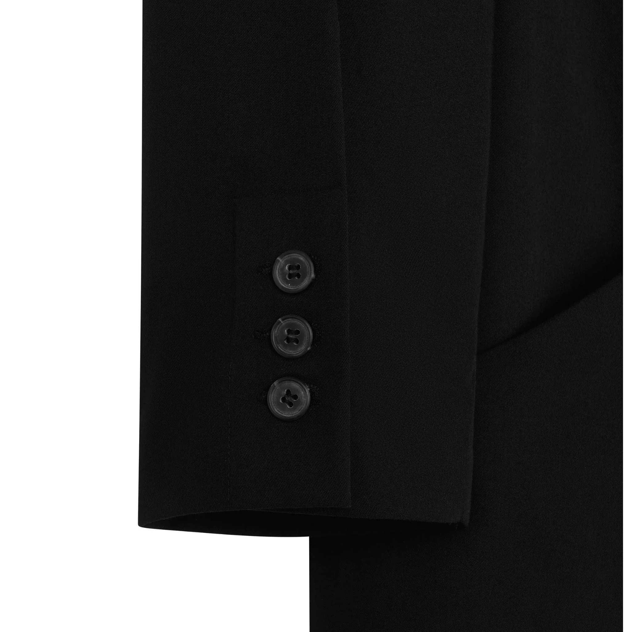 Noir Cuff Blazer with Folded Sleeve Detail and Waist Strap - Image 16