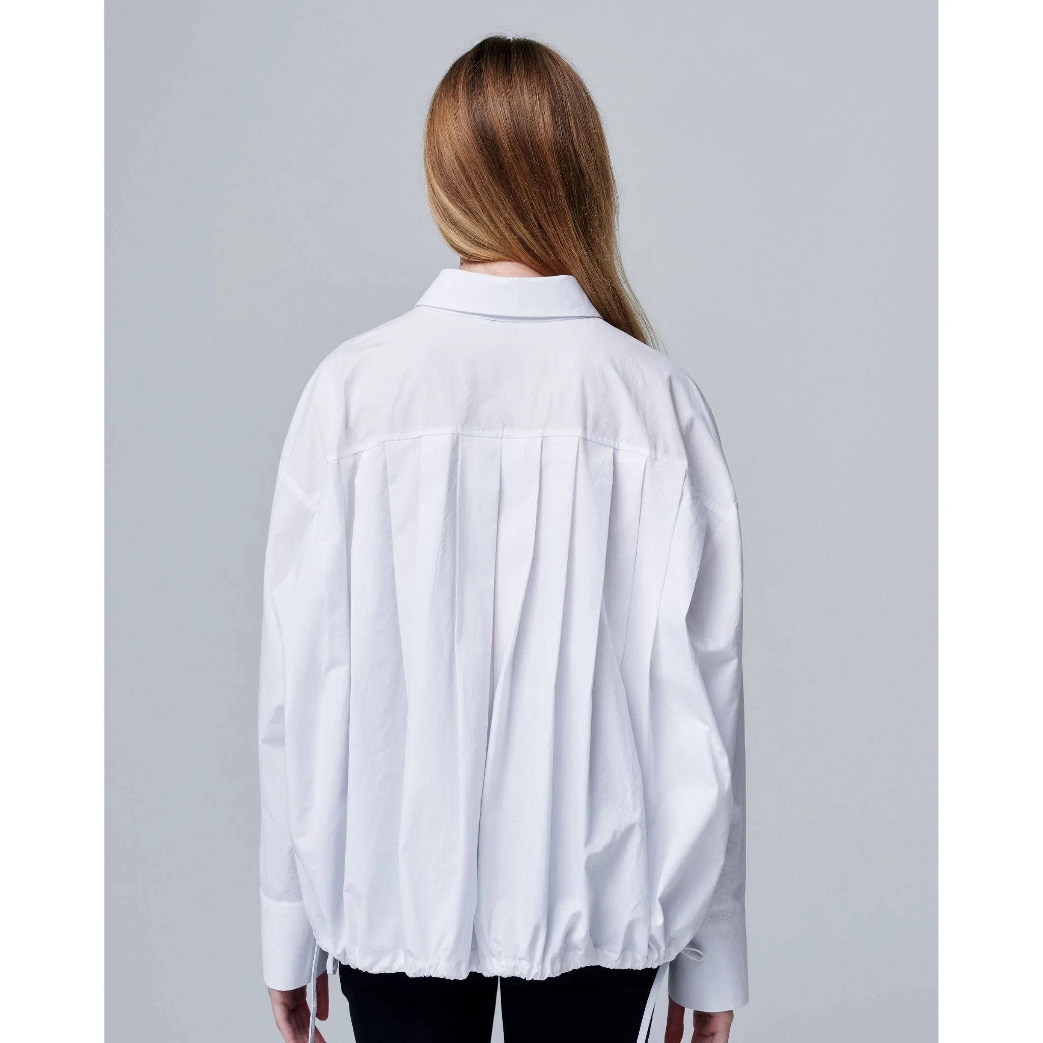 Origami Shirt with Back Pleat and Adjustable Hem - Image 4