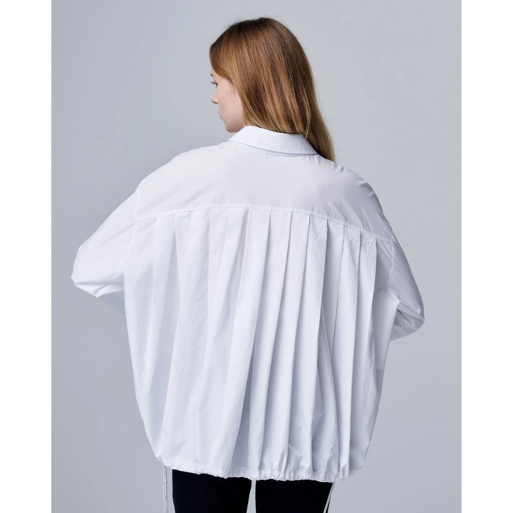 Origami Shirt with Back Pleat and Adjustable Hem - Image 5