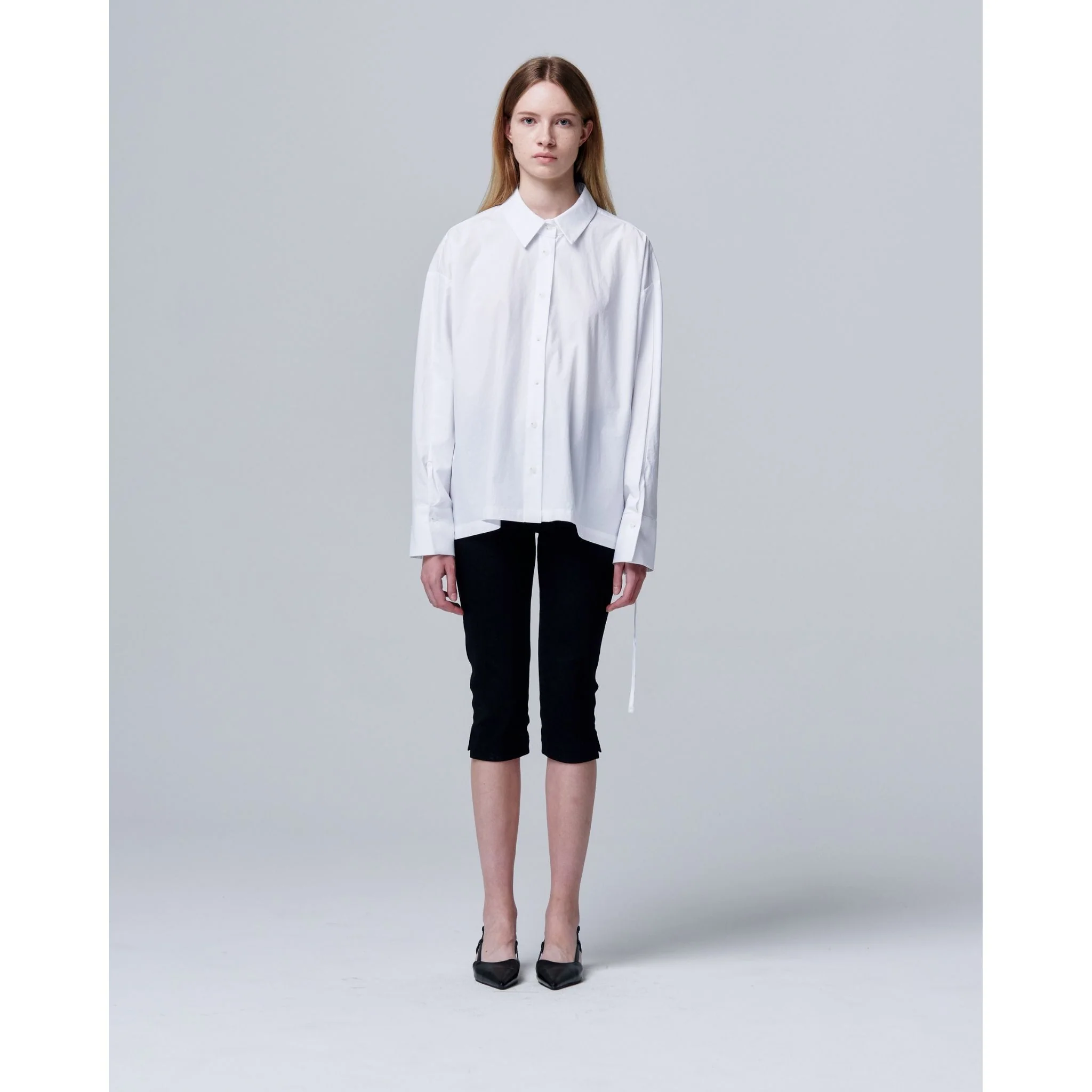 Origami Shirt with Back Pleat and Adjustable Hem - Image 7