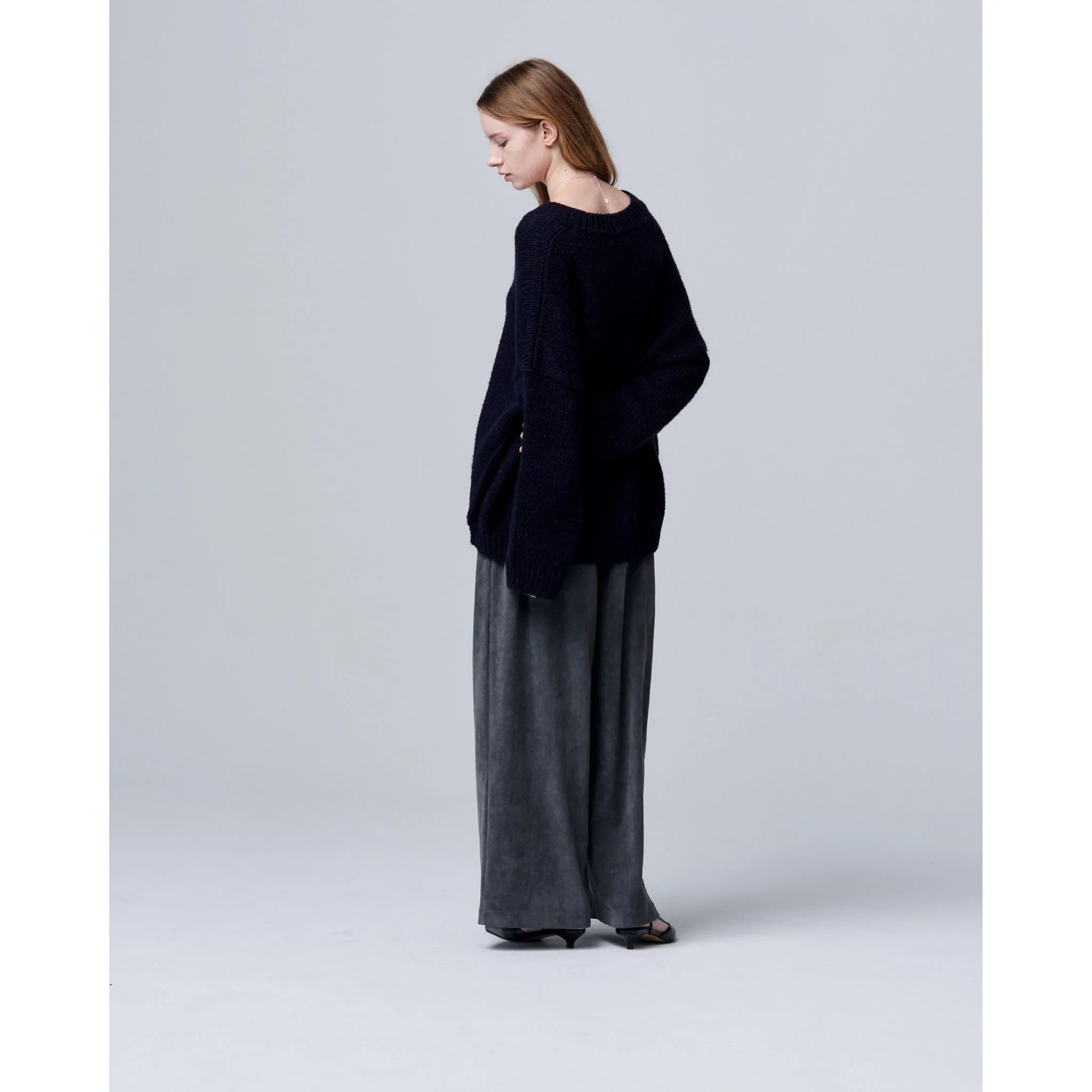 Velour Suede Pants with Elastic Waistband - Image 6