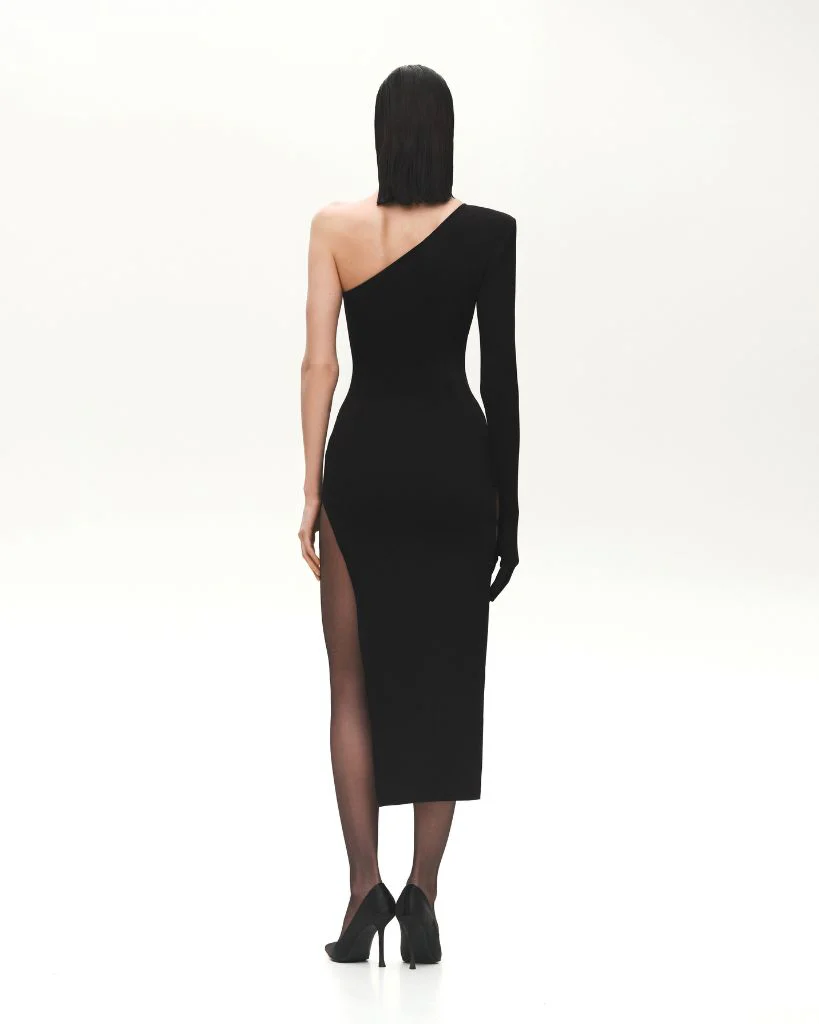 Long Sleeve One Glove Dress With Cutouts - Image 3