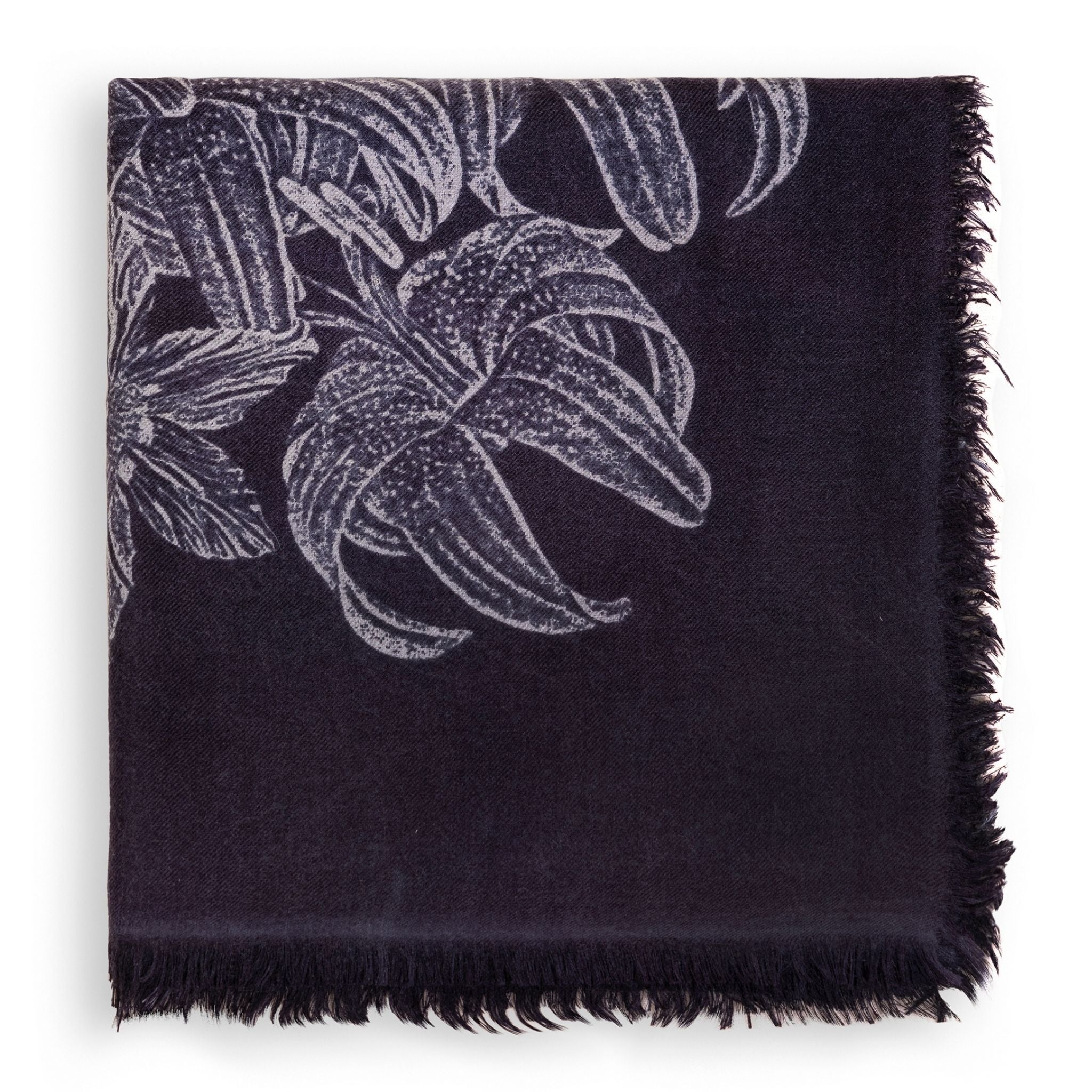 Black Printed Eden Square Scarf