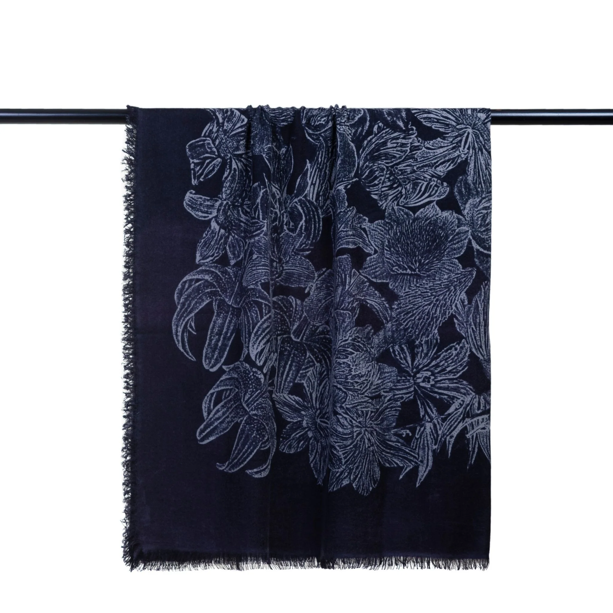 Black Printed Eden Square Scarf - Image 6