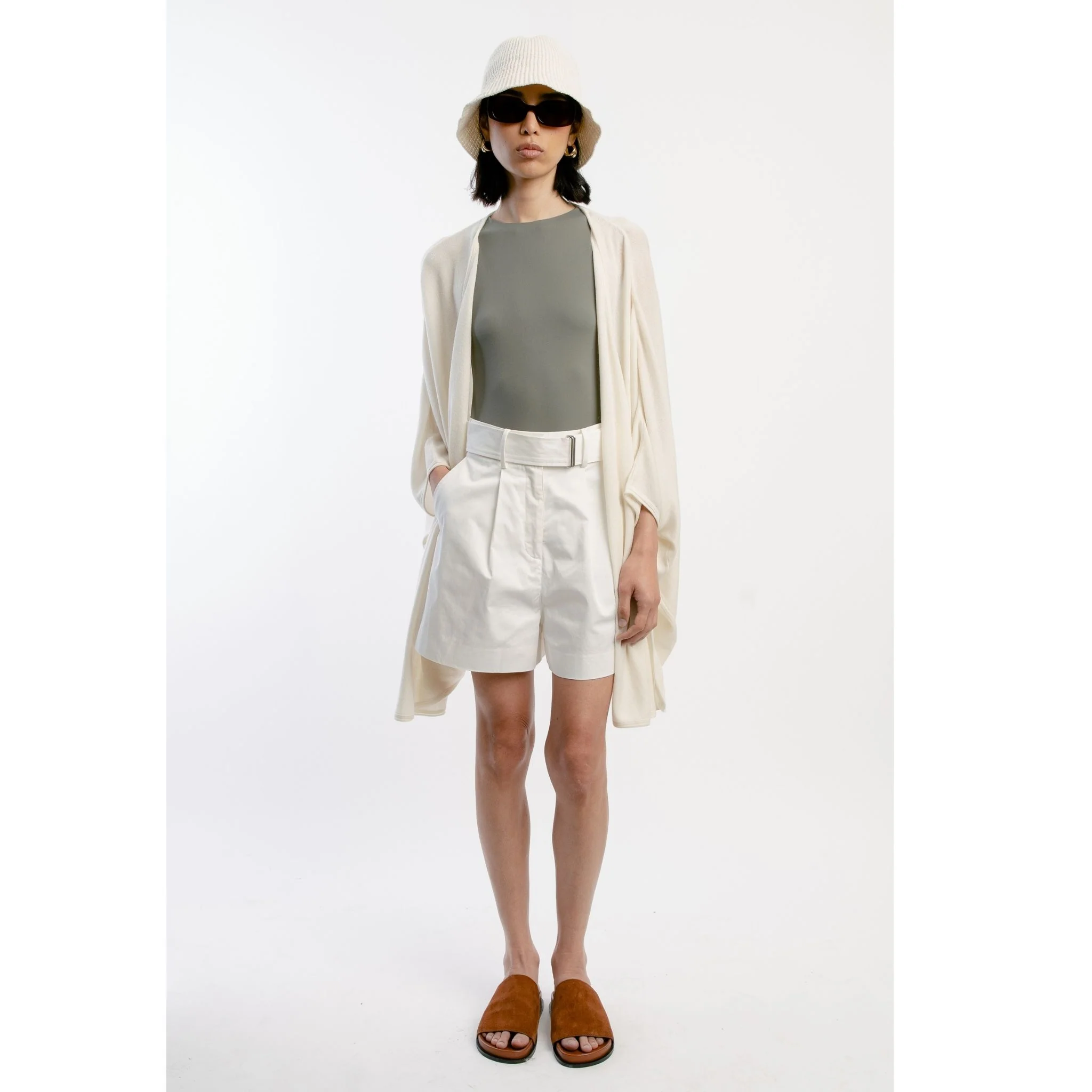Chalk Lesley Open Cardigan Natural Poncho - Image 2