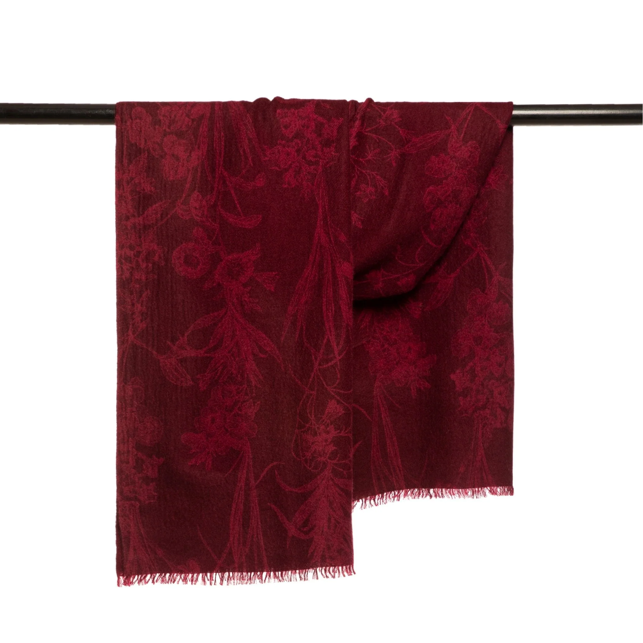 Modern Flower Printed Woven Cashmere Scarf - Image 4