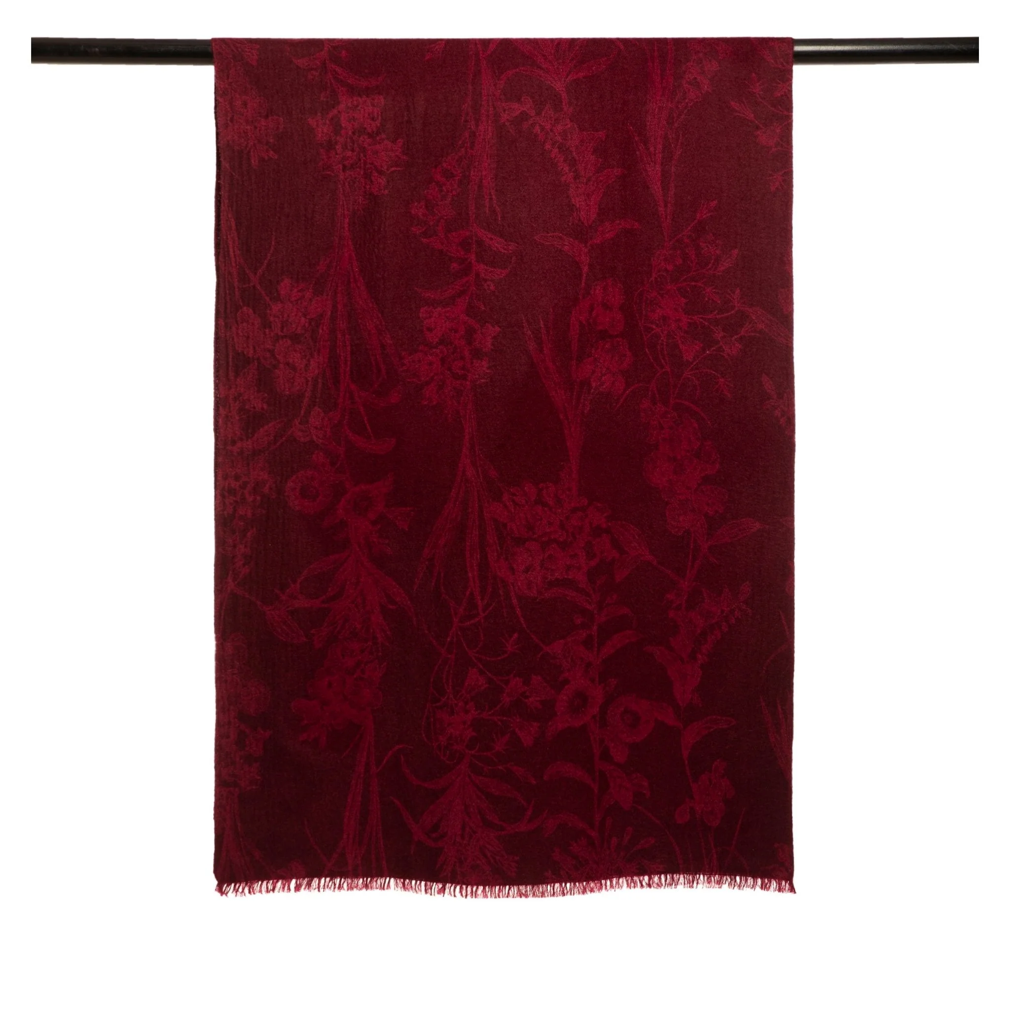 Modern Flower Printed Woven Cashmere Scarf - Image 5