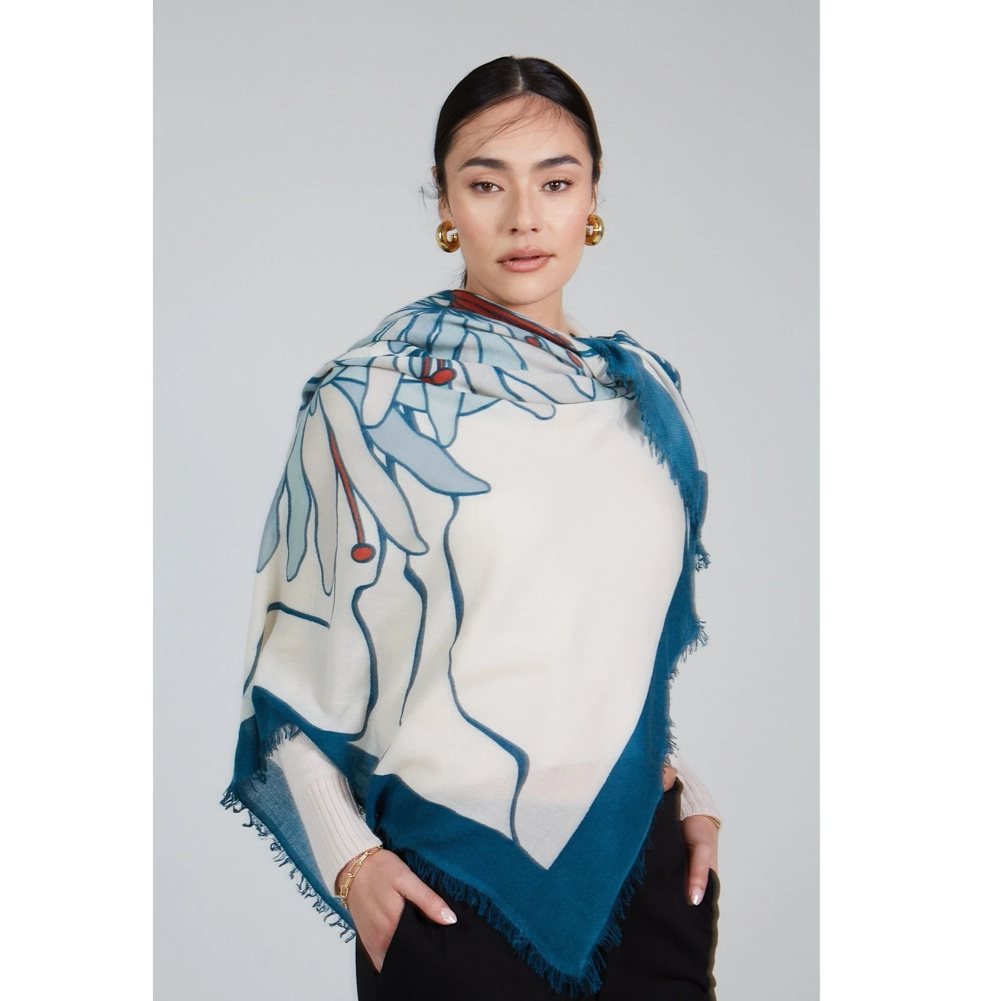 Olympia Printed Square Scarf - Image 2