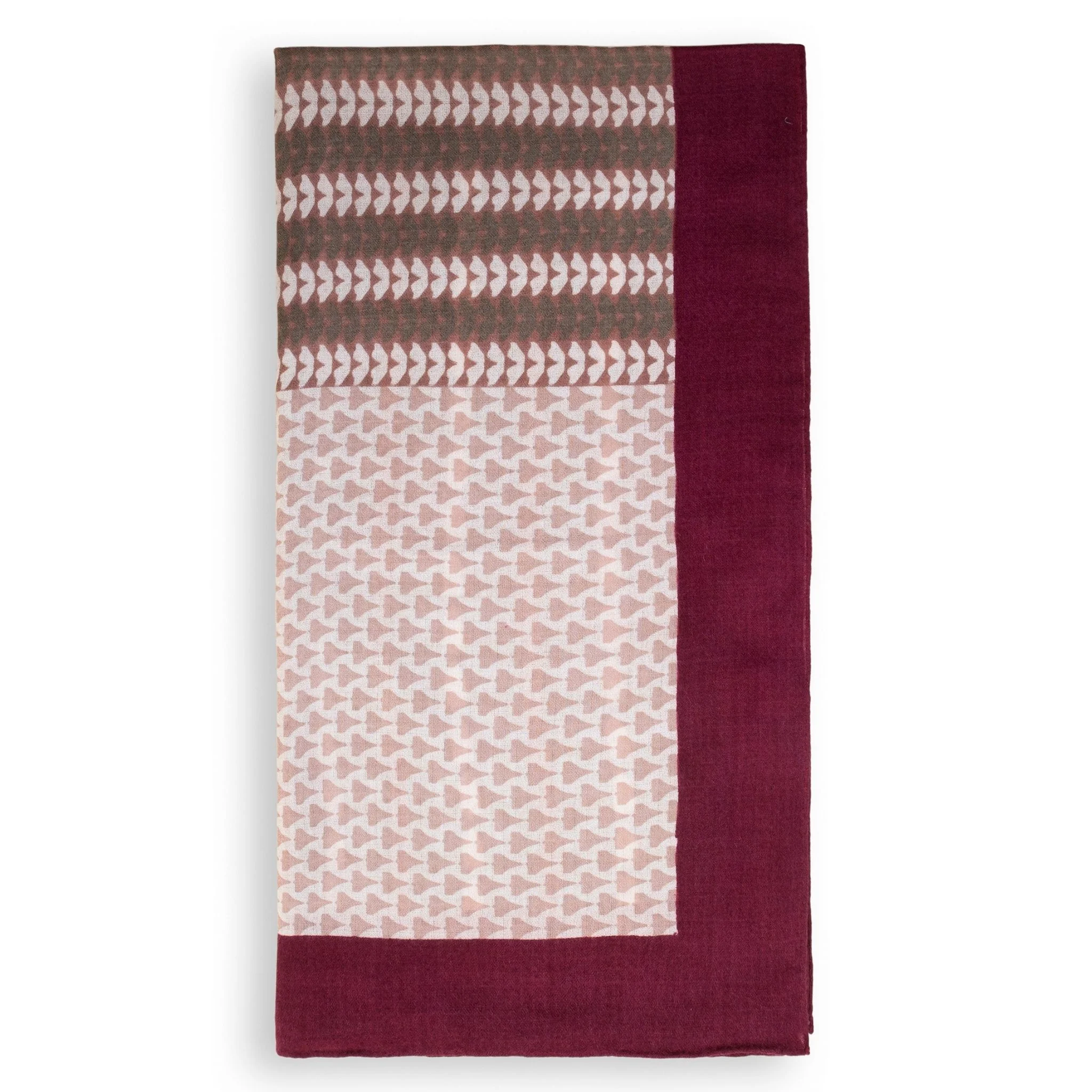 Printed Square Scarf Micro Pattern Patch with Red Border