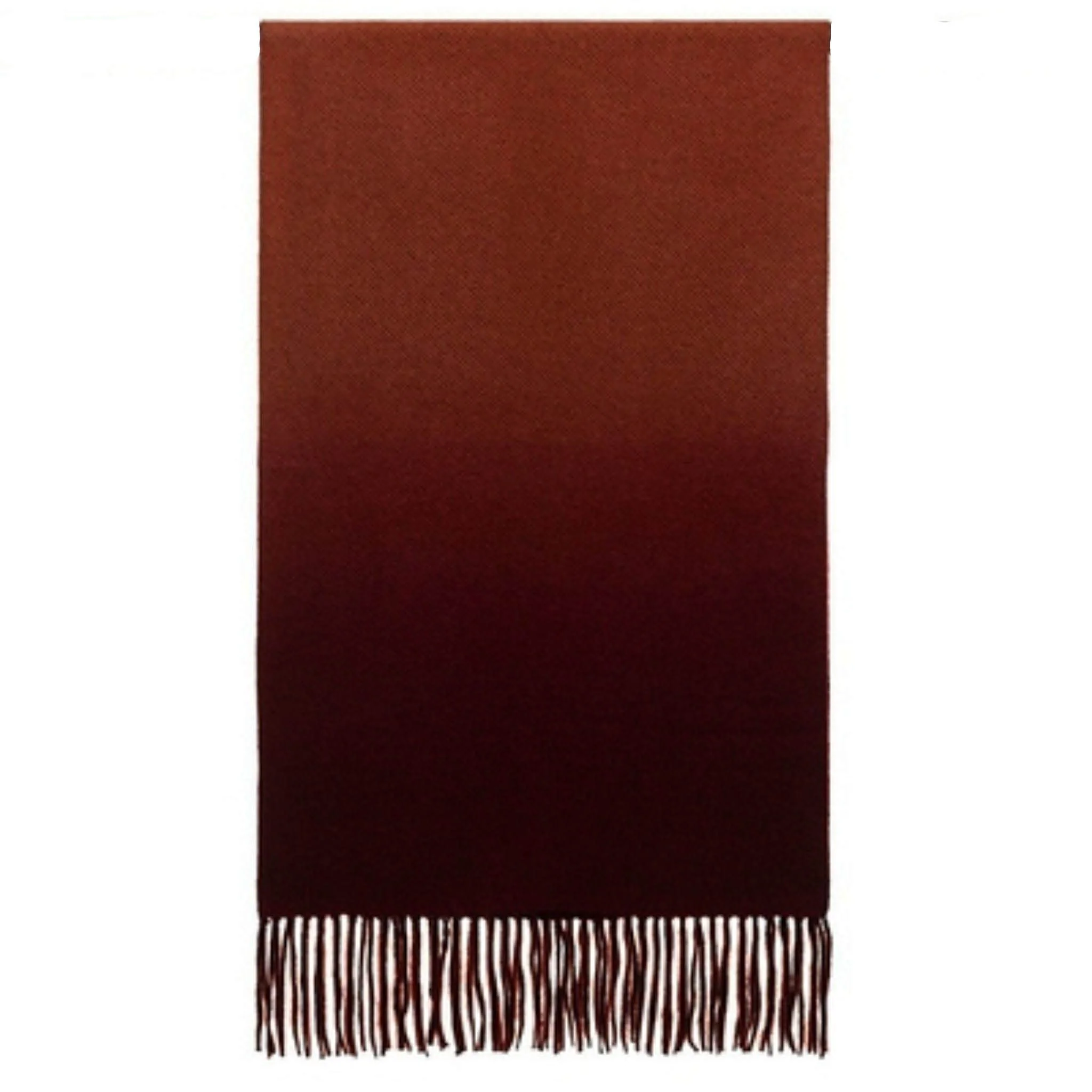 Standard length of Fringed Ombre Scarf with wine and rust color