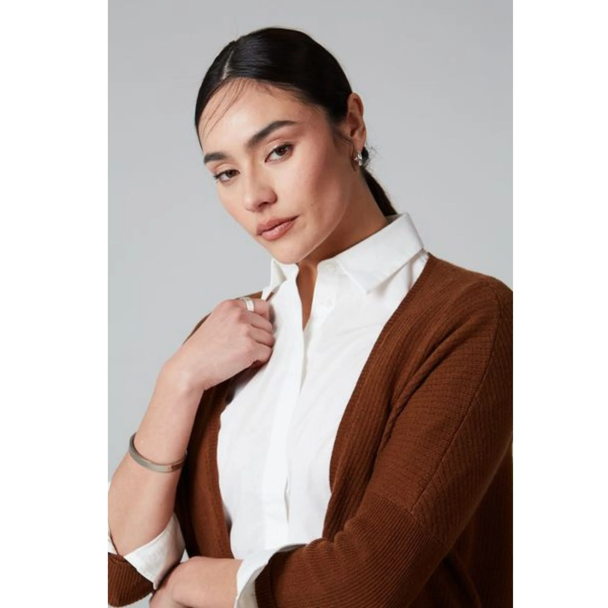 Syrup Brown Lillien Open Cardigan - Image 2