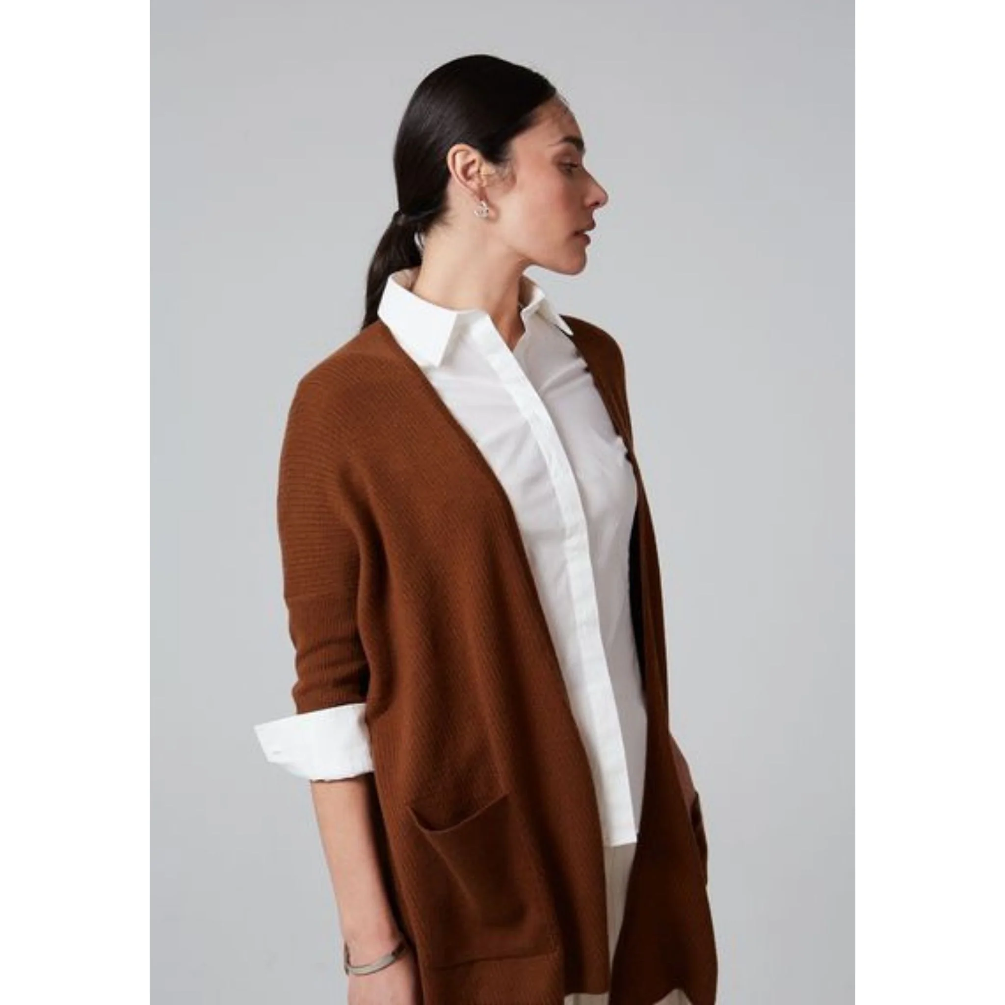 Syrup Brown Lillien Open Cardigan - Image 4