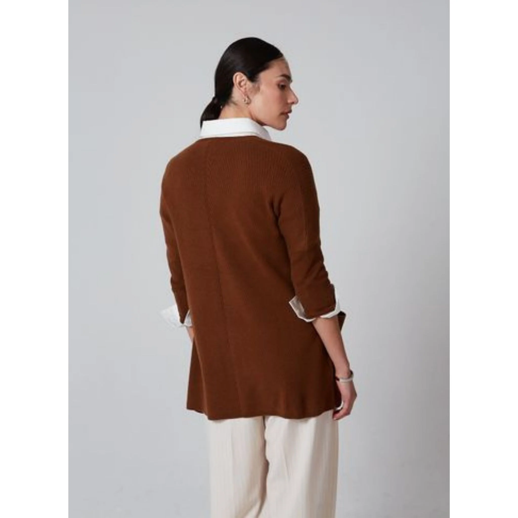 Syrup Brown Lillien Open Cardigan - Image 5