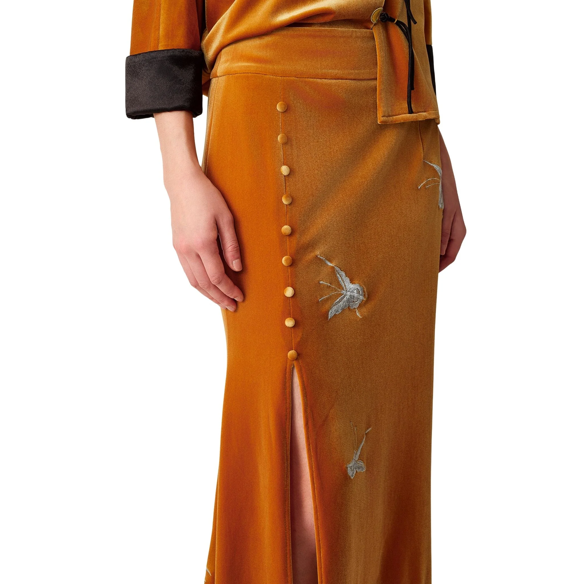 Orange Silver-Butterfly Fishtail Skirt - Image 3