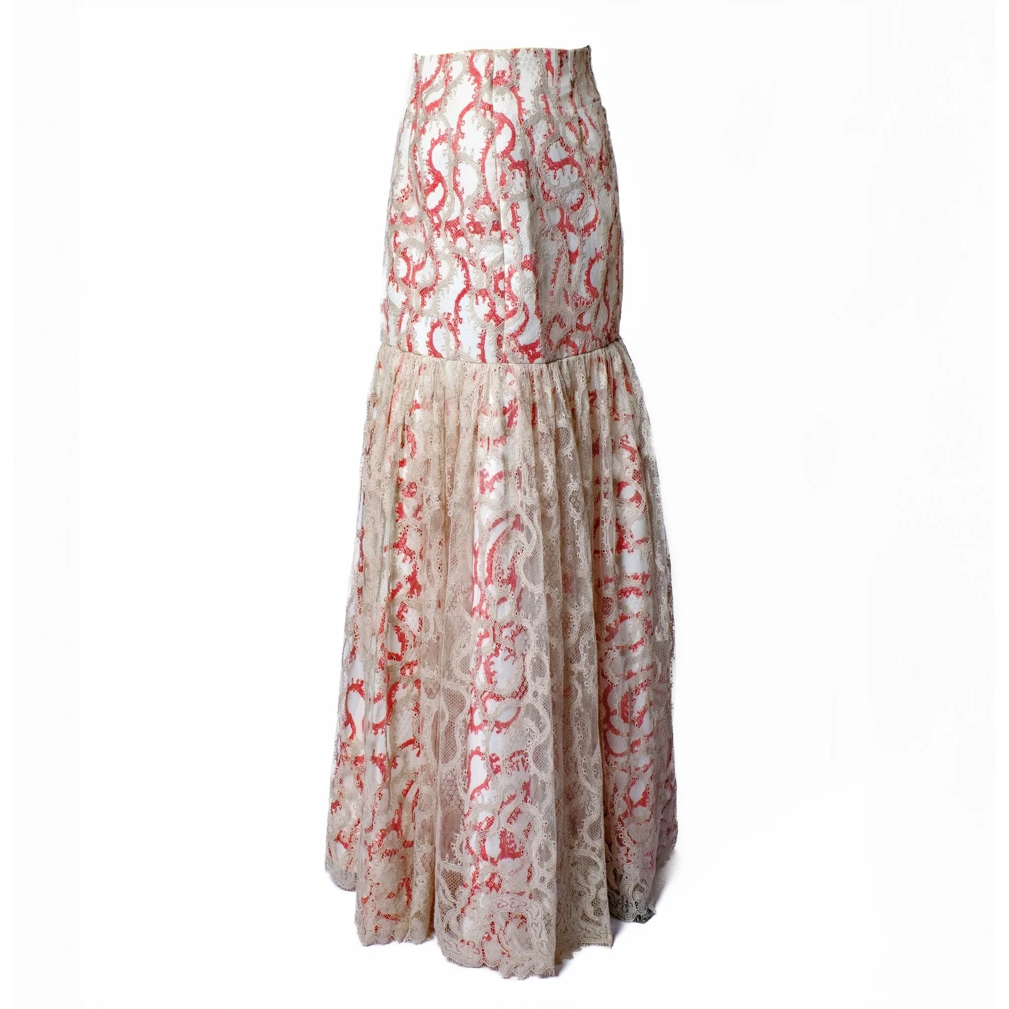 High-Waist Lace Skirt with Flared Hem - Image 2