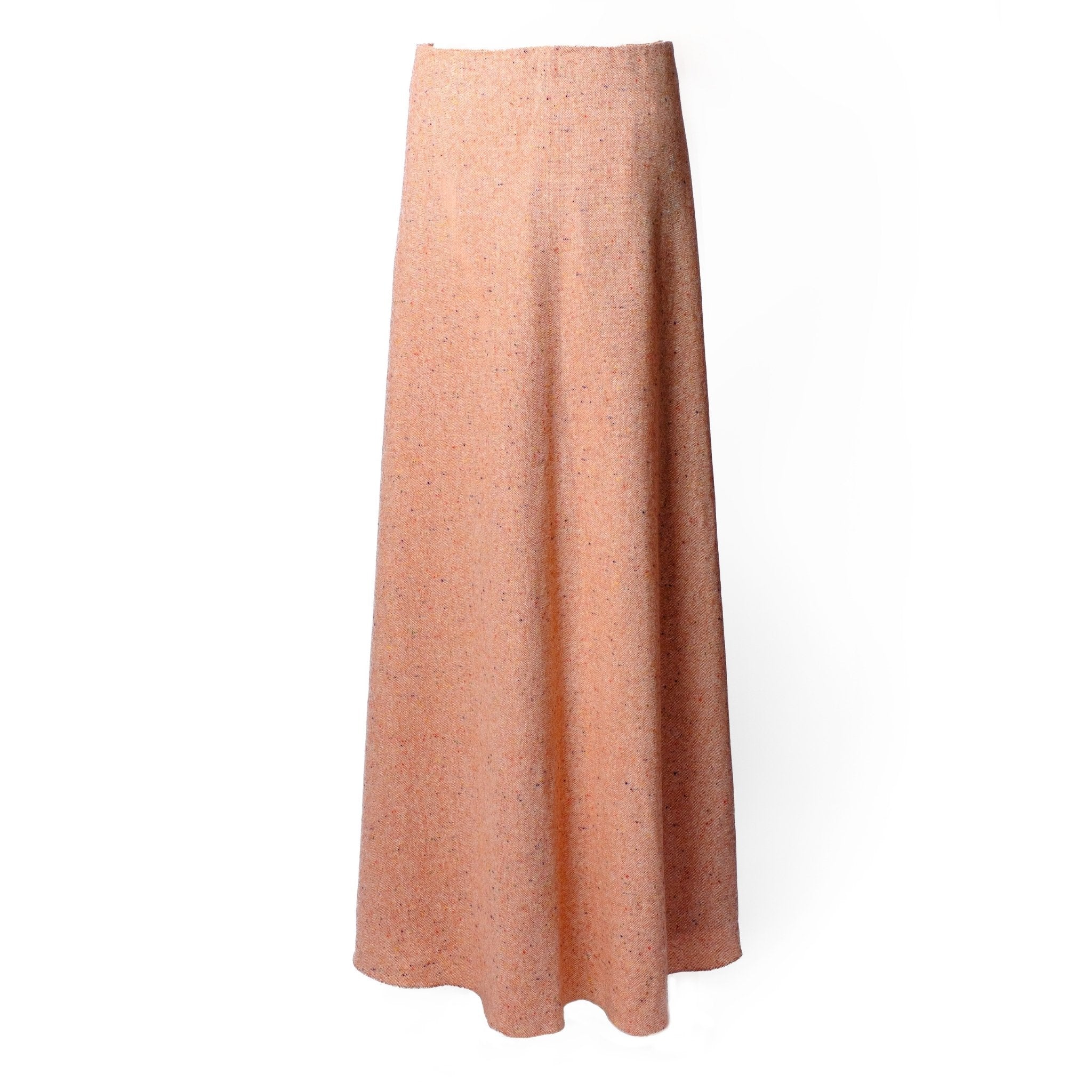 Peach Wool High-Waist Pants with Back Skirt Panel - Image 2