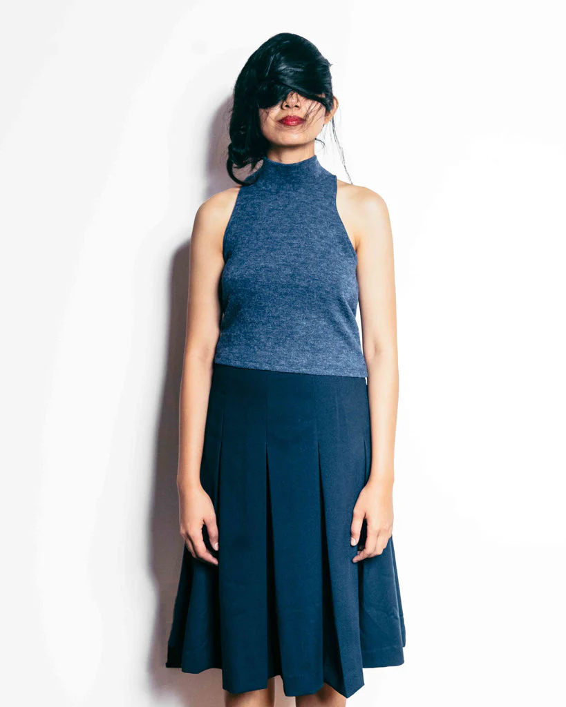 Pleated Blue Skirt - Image 3