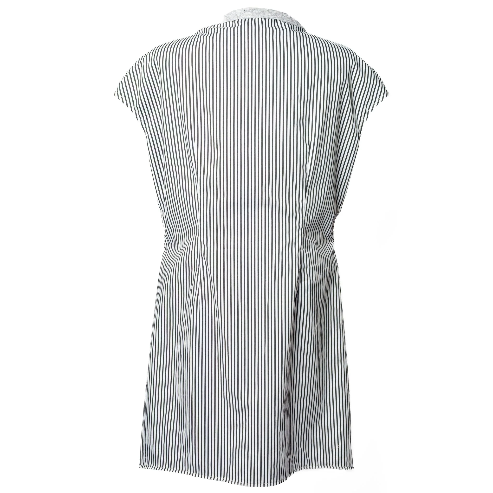 Reversible Grey Wool Vest with Striped Cotton Back - Image 4