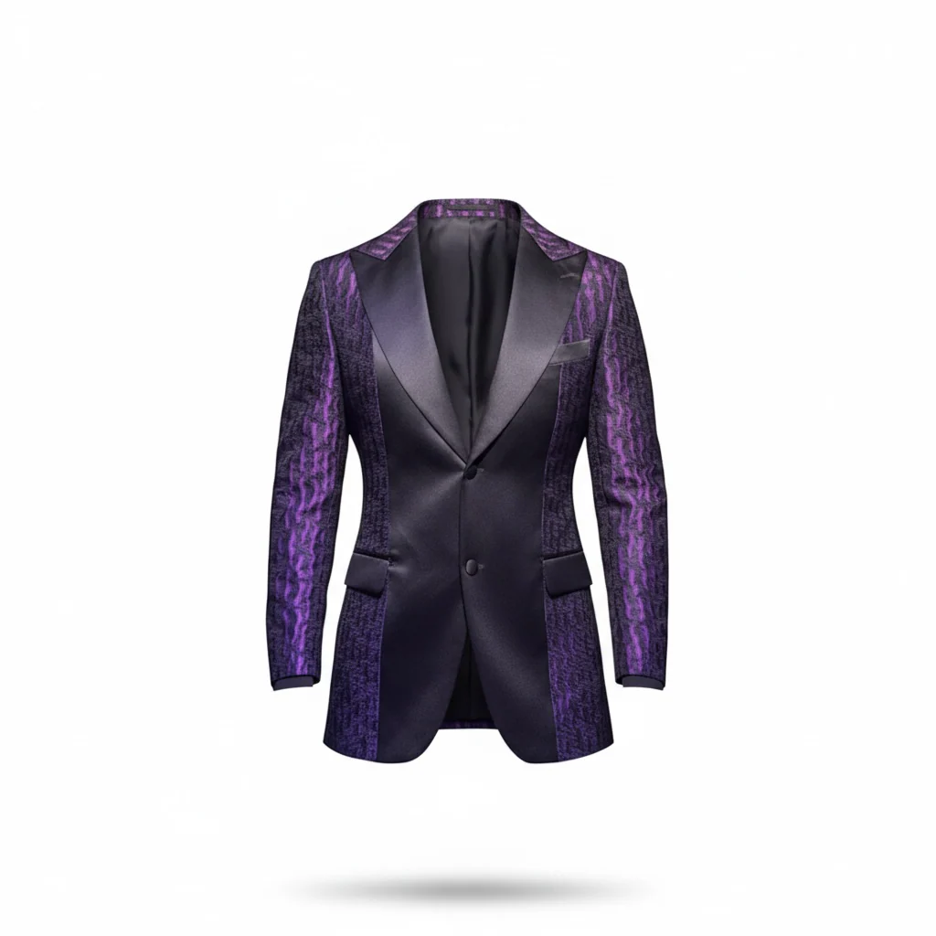 Jacquard Middle Divide Tuxedo Jacket - Image 2