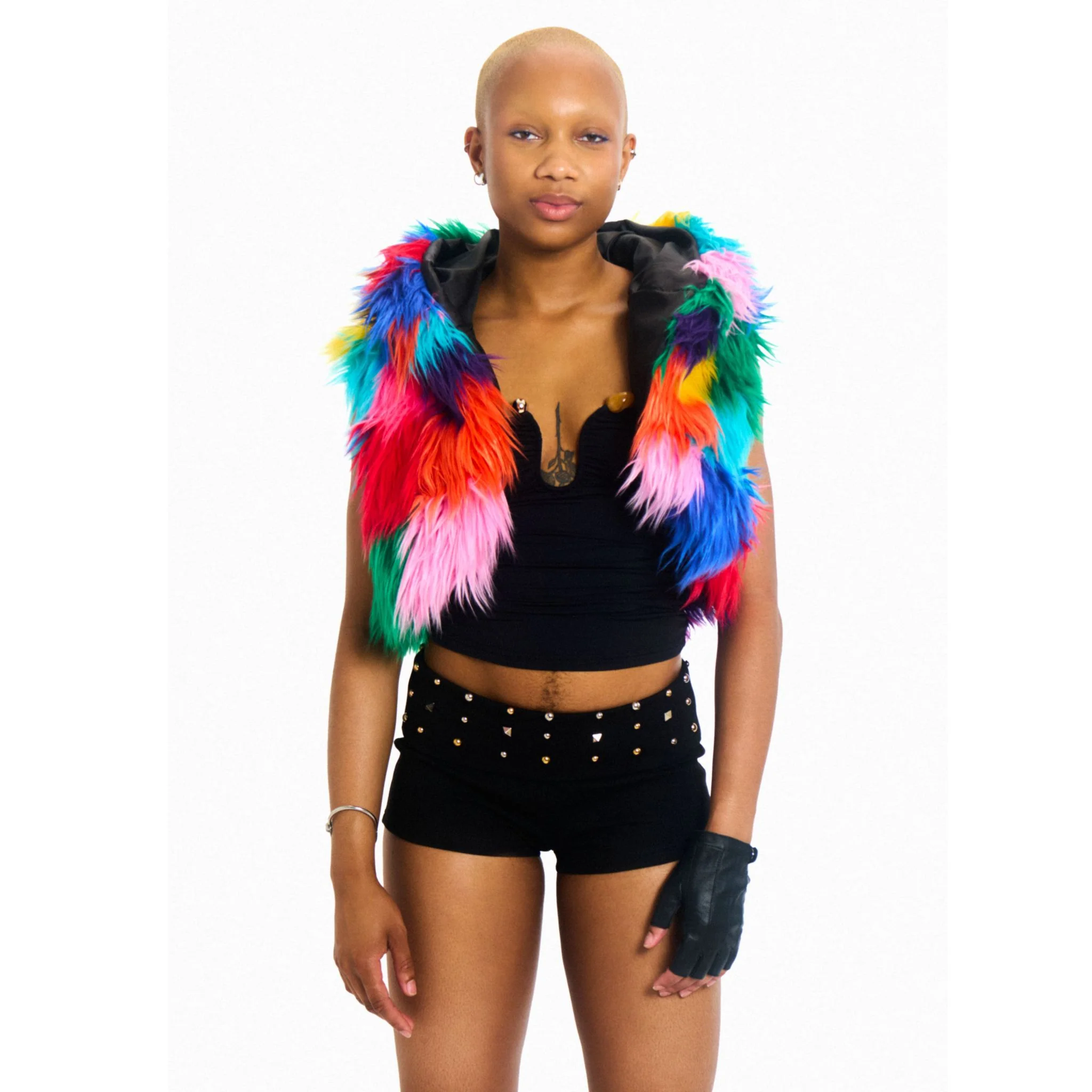 Cropped Hooded Vest - Image 3