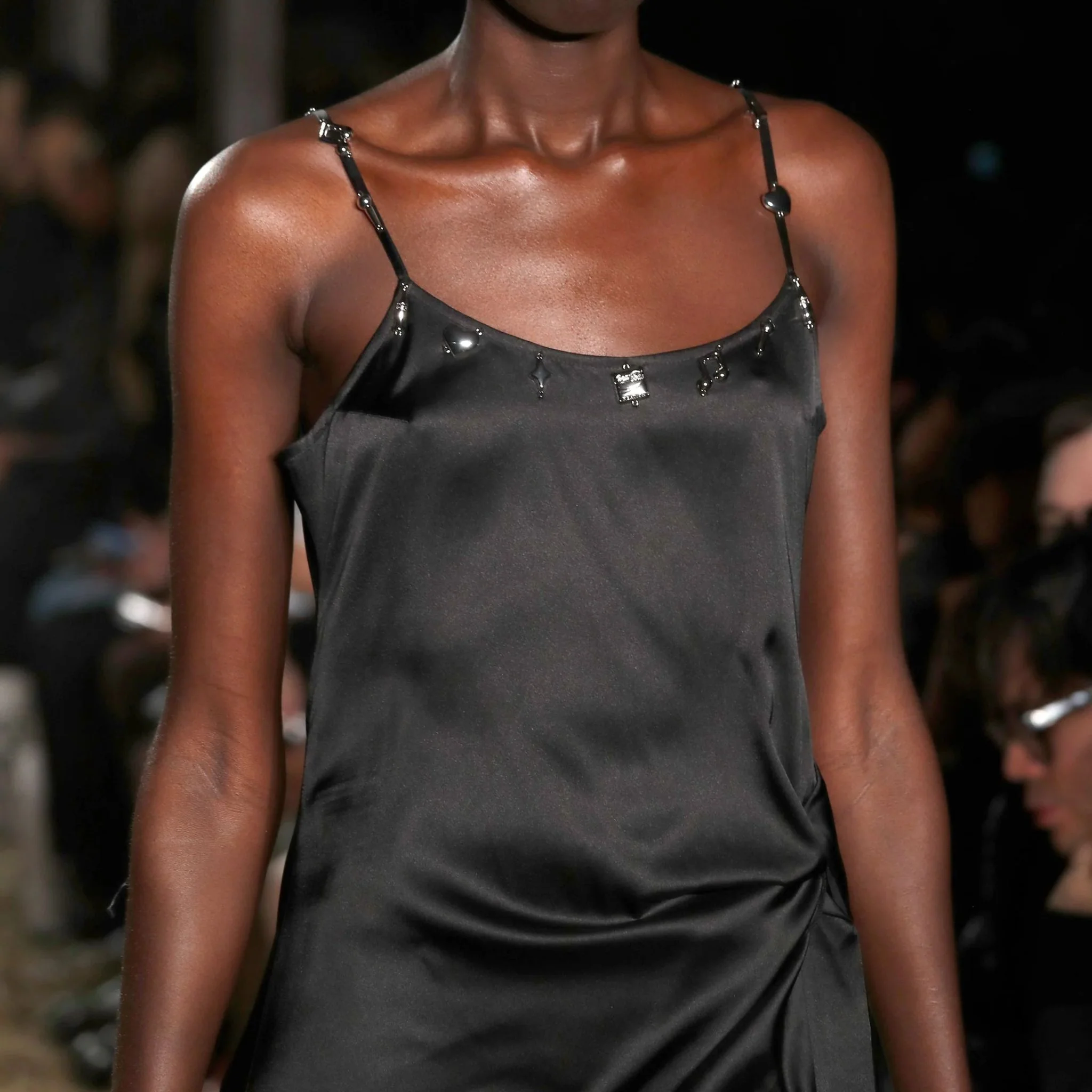 Silver Charm Slip Dress | Black - Image 4