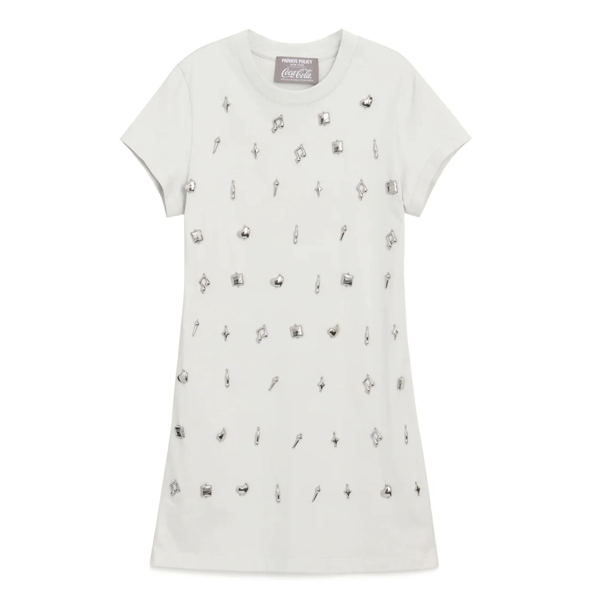 Silver Charm T-Shirt Dress | Beige