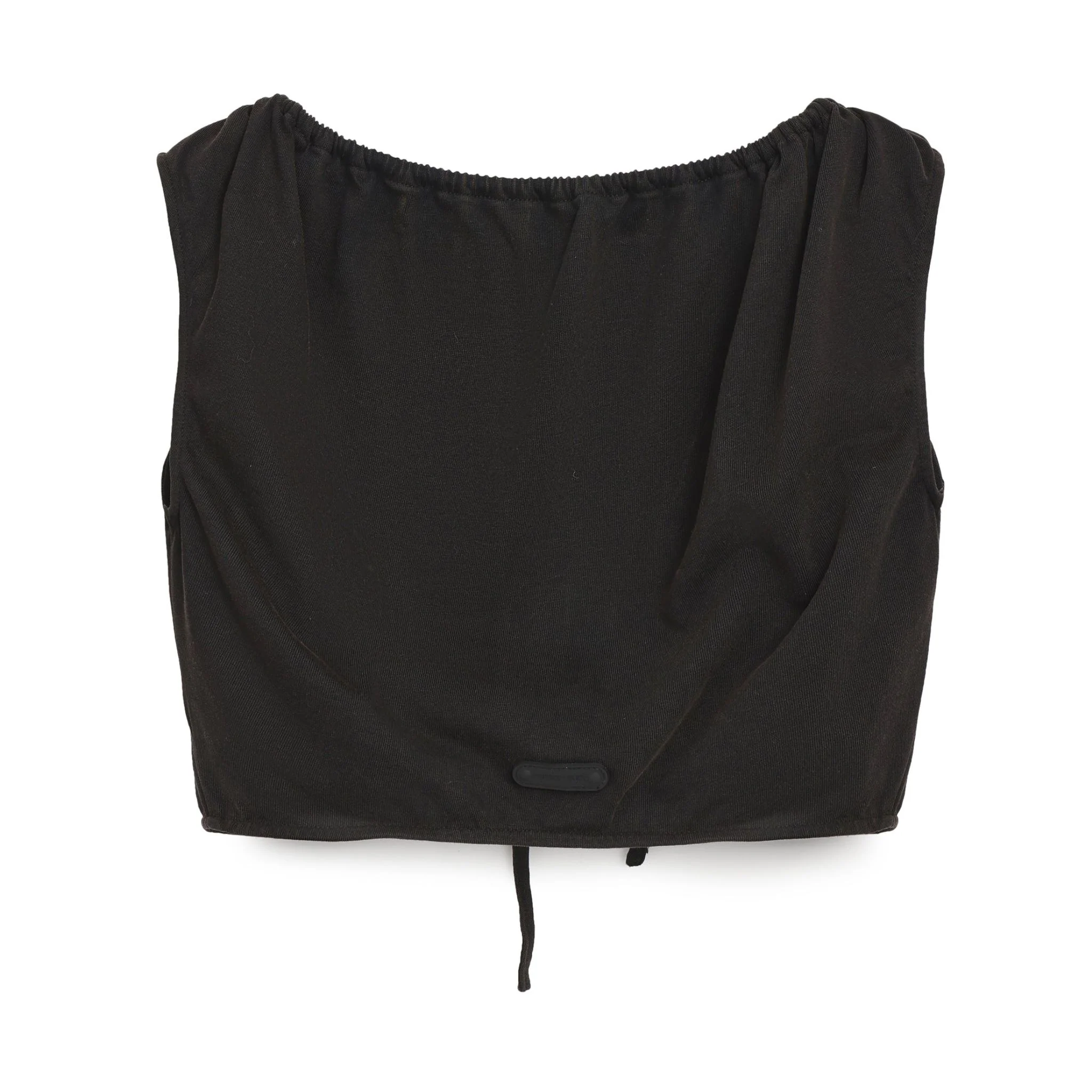 Washed Cotton Drawstring Crop Top - Image 2