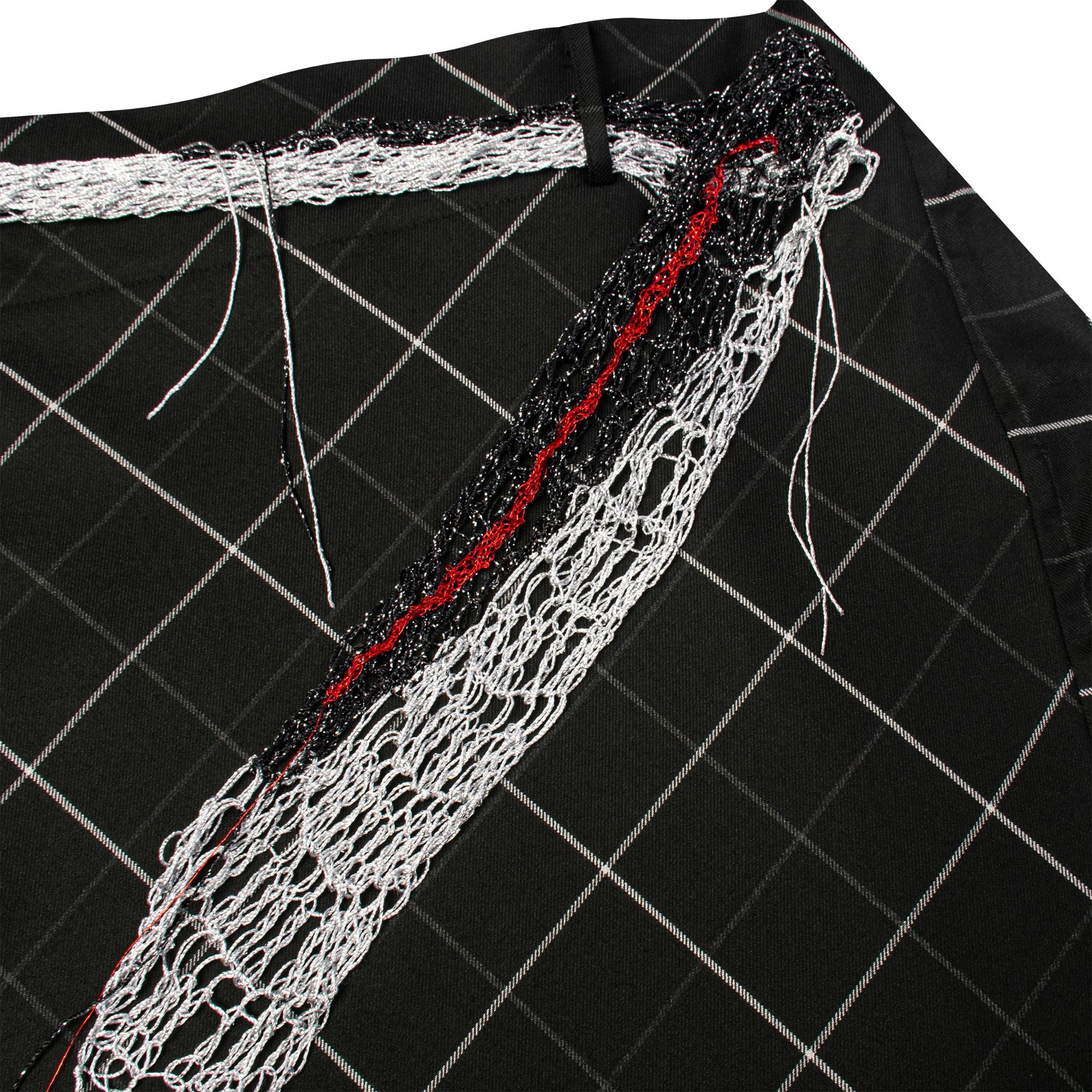 Woven Check Asymmetric Wrap Trousers - Image 6