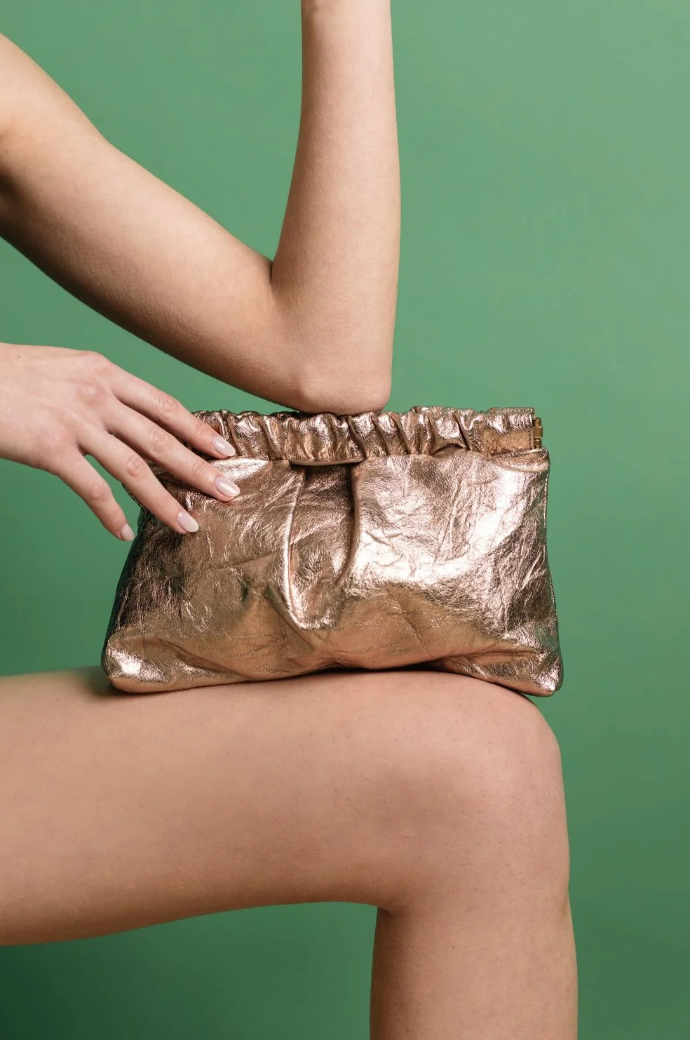Crinkled Nappa Clutch Bag - Image 4