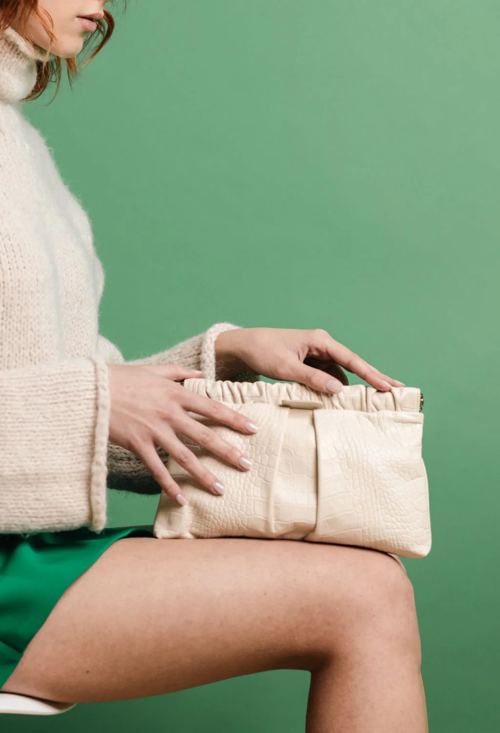 Embossed Croc Leather | Off White - Image 4