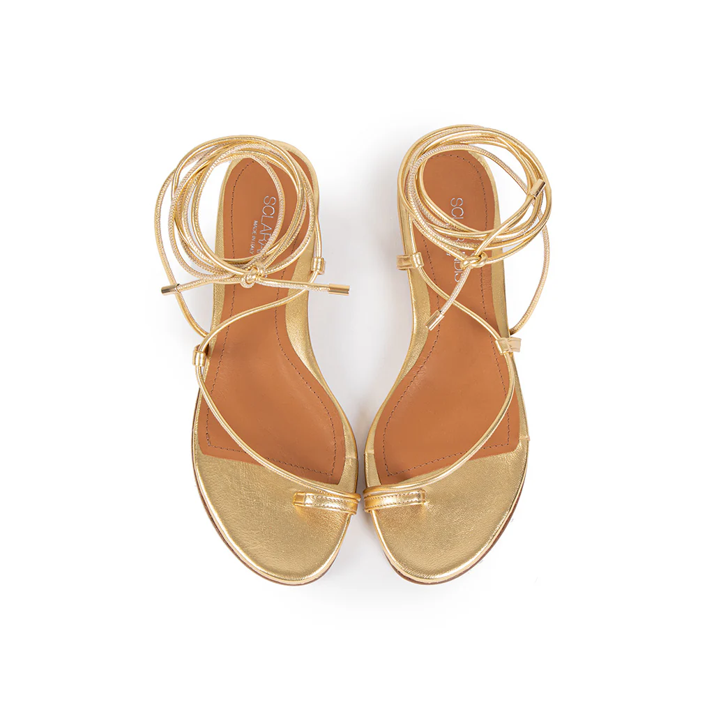 Gladiator Gold Metallic Nappa Sandal - Image 3