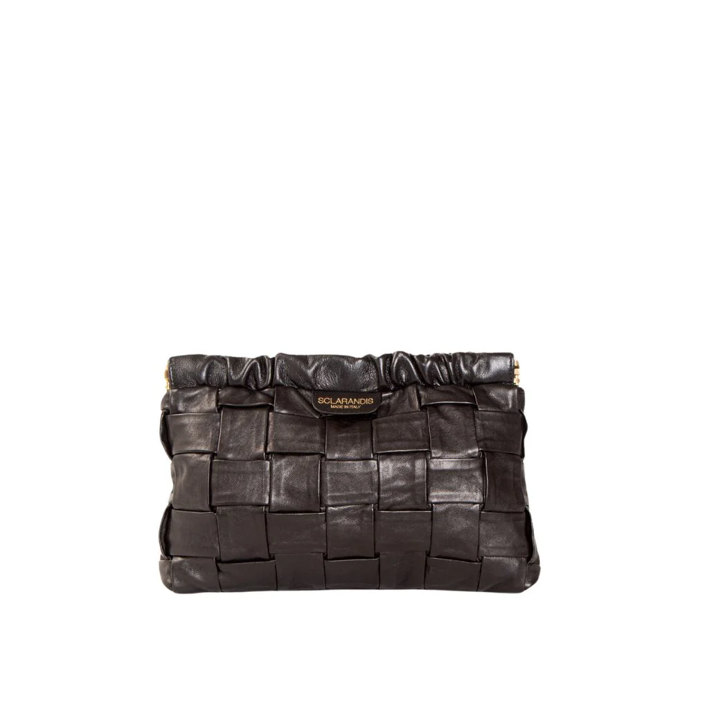 Woven Leather Clutch Bag