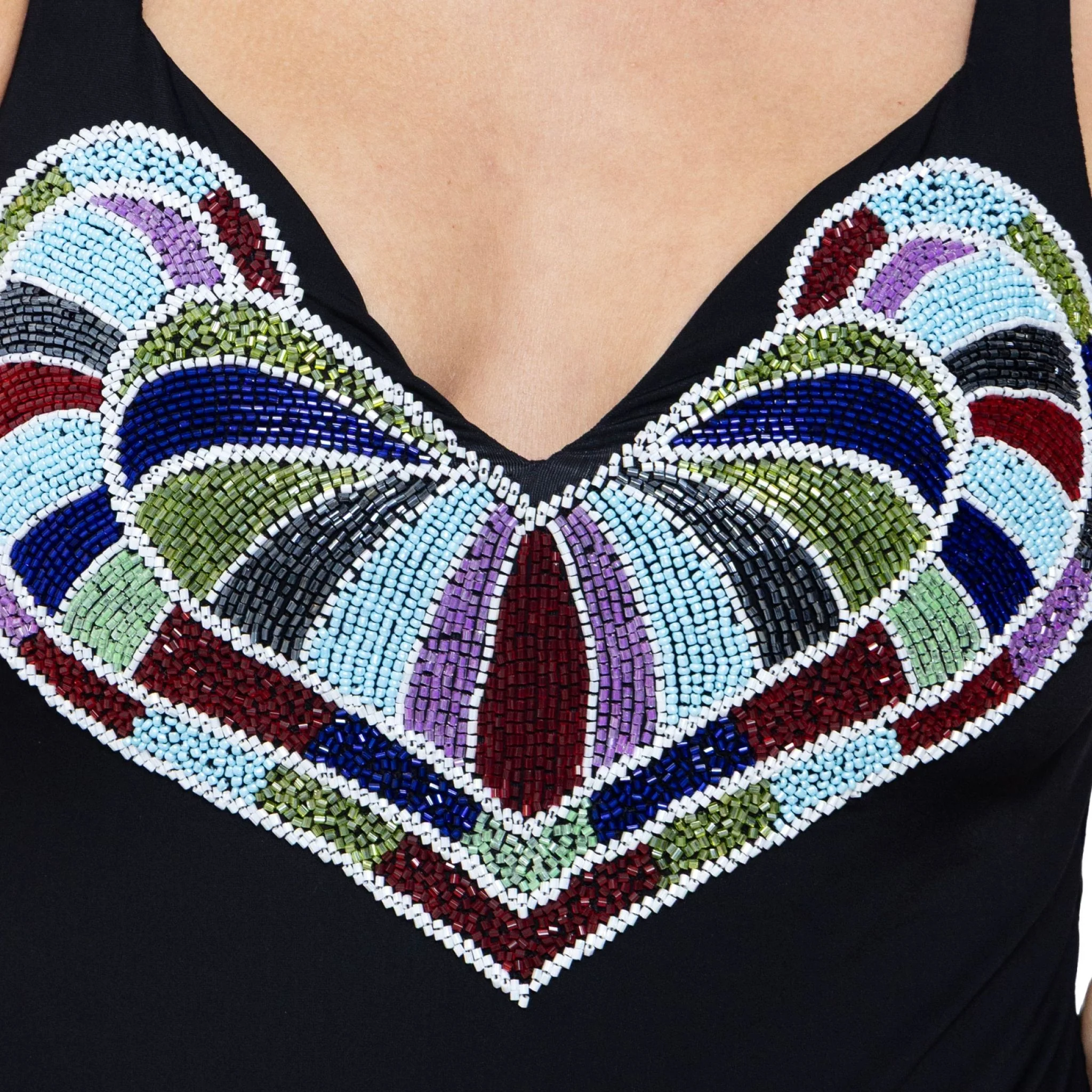 Amor Hand-Beaded Embellished One-Piece Swimsuit | Black - Image 5