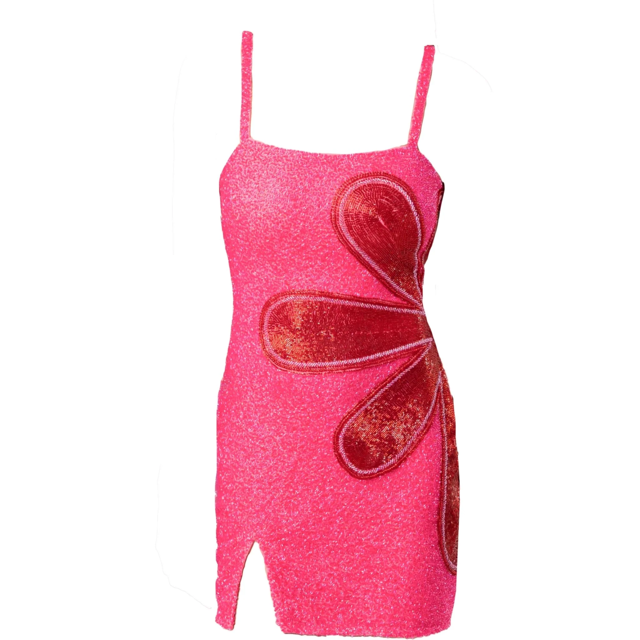 Bloom Hand-Beaded Embellished Mini Dress