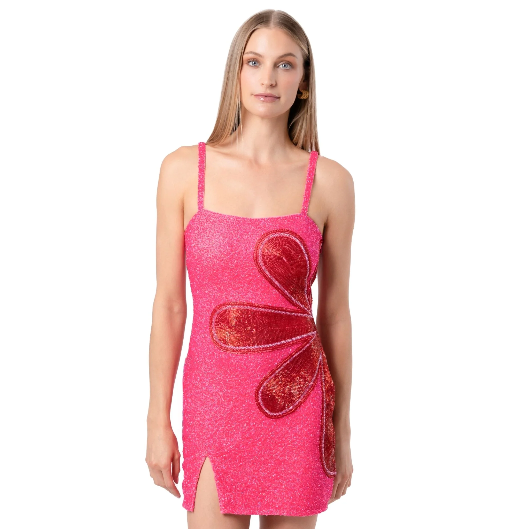 Bloom Hand-Beaded Embellished Mini Dress - Image 2