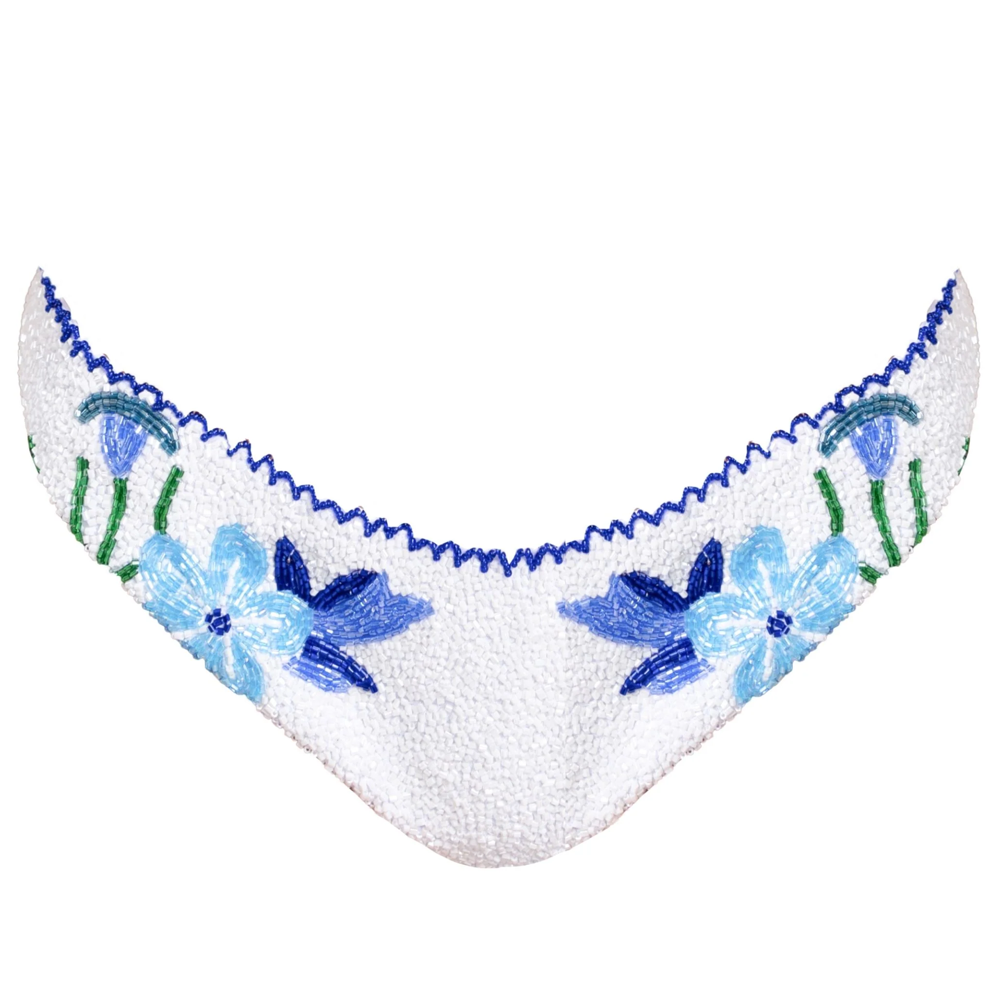 Euro Summer Hand-Beaded Embellished Bikini Bottom | Blue