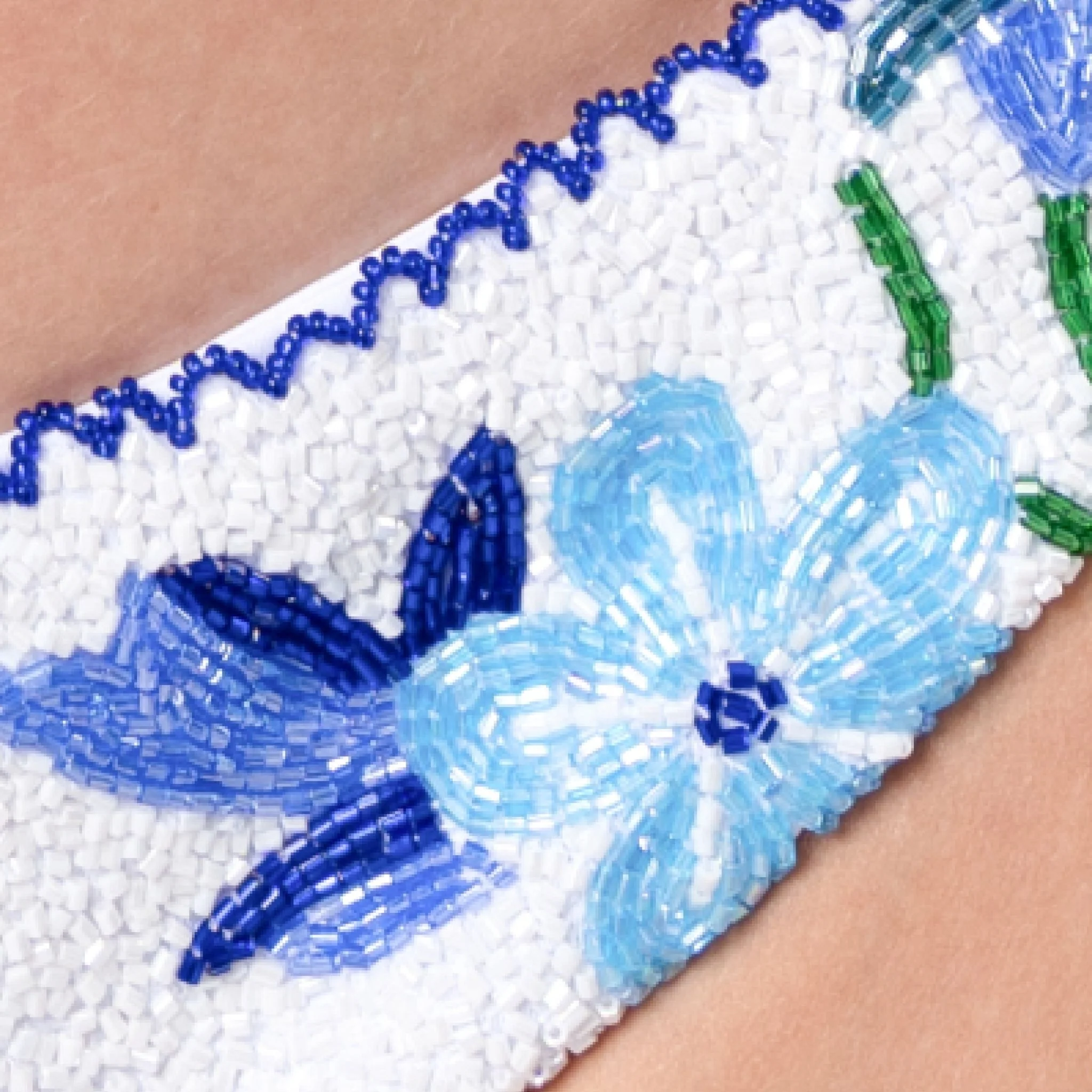 Euro Summer Hand-Beaded Embellished Bikini Bottom | Blue - Image 5