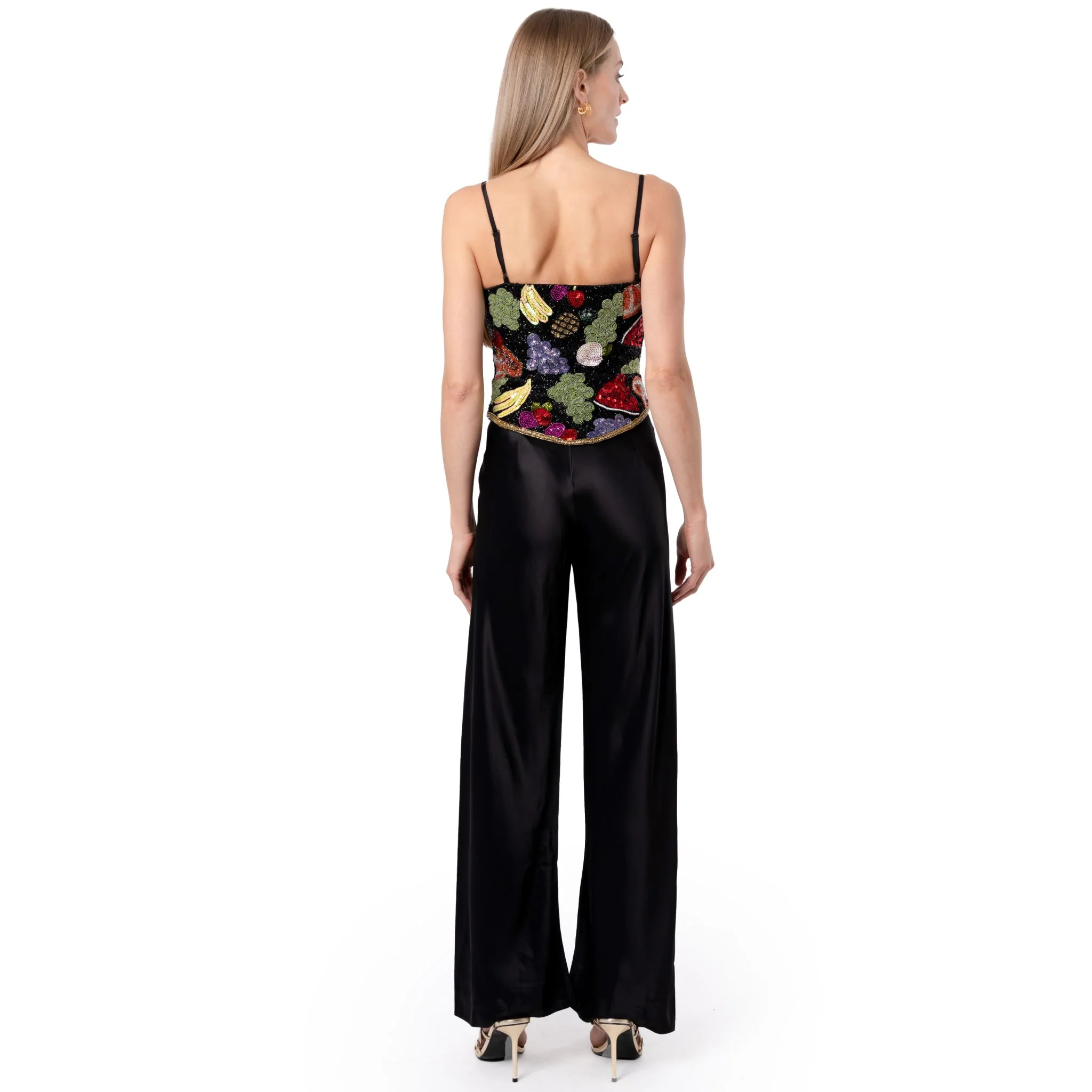 Fruit Hand-Beaded Embellished Corset Top | Black - Image 4