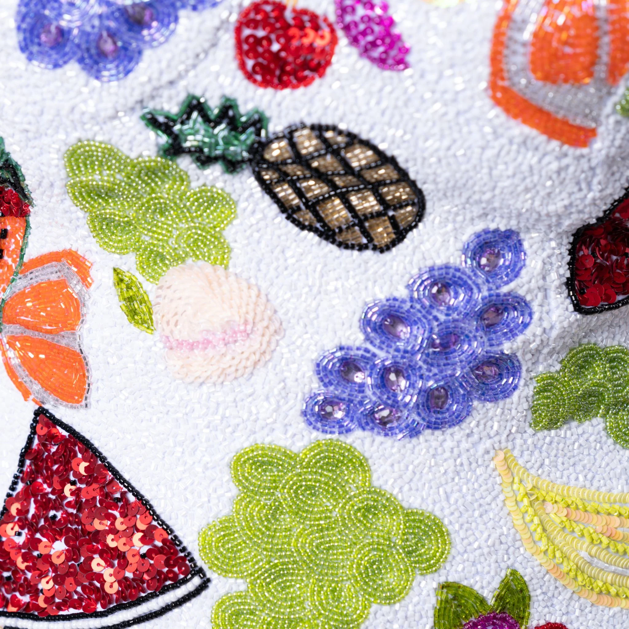 Fruit Hand-Beaded Embellished Corset Top | White - Image 5