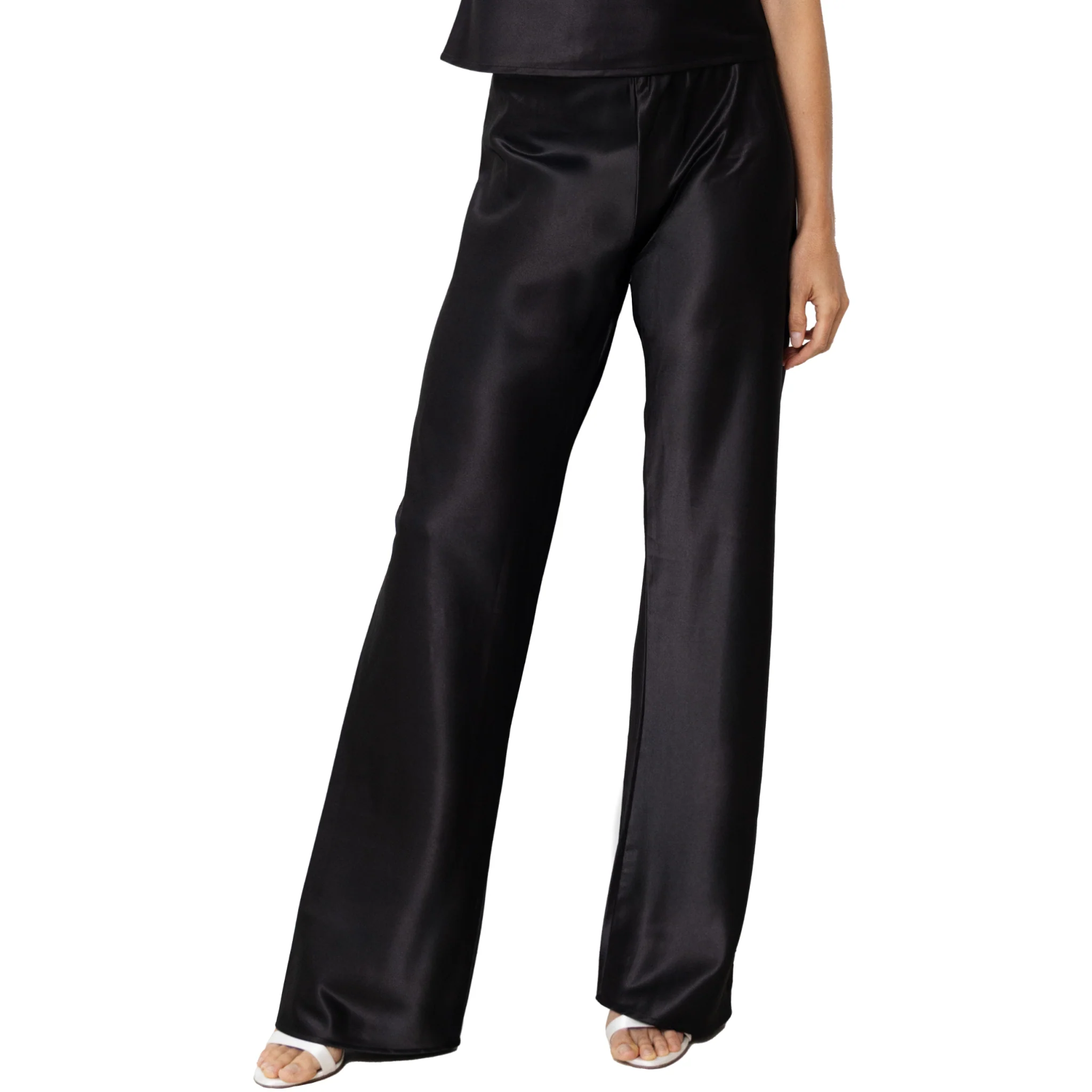 Olivette Satin Pants | Black - Image 3
