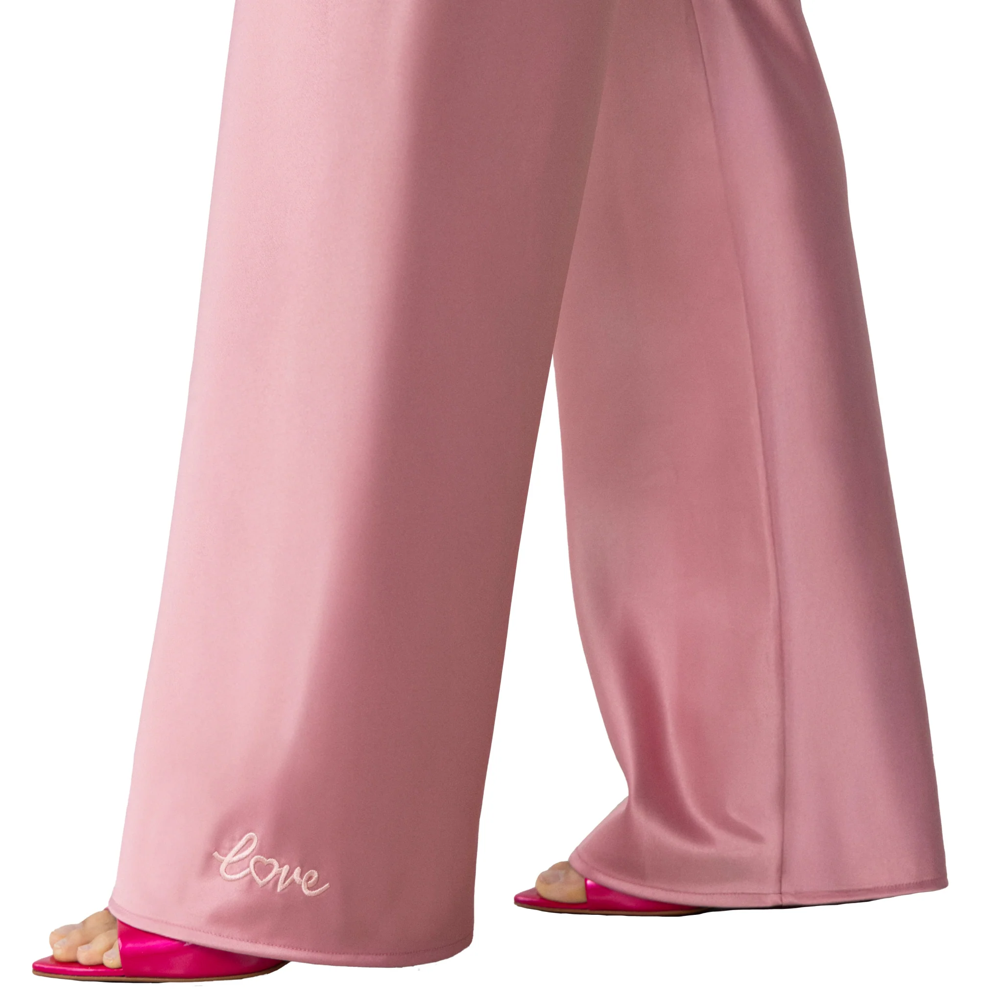 Olivette Satin Pants | Blush Pink - Image 4