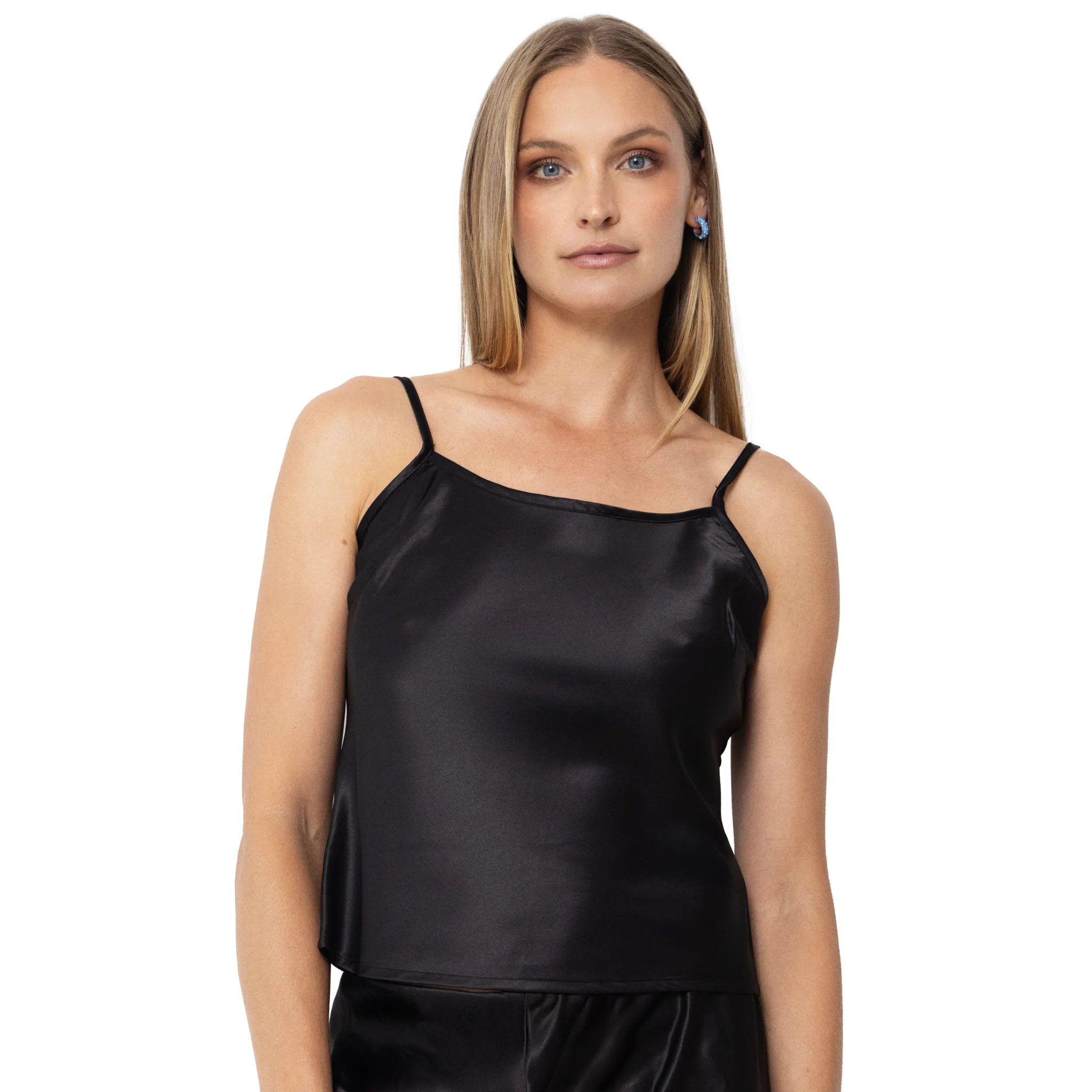 Olivette Satin Top | Black - Image 3