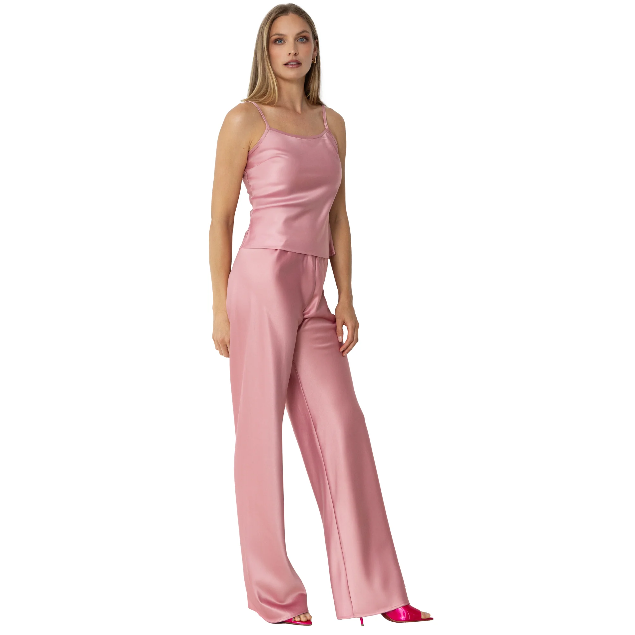 Olivette Satin Top | Blush Pink - Image 2