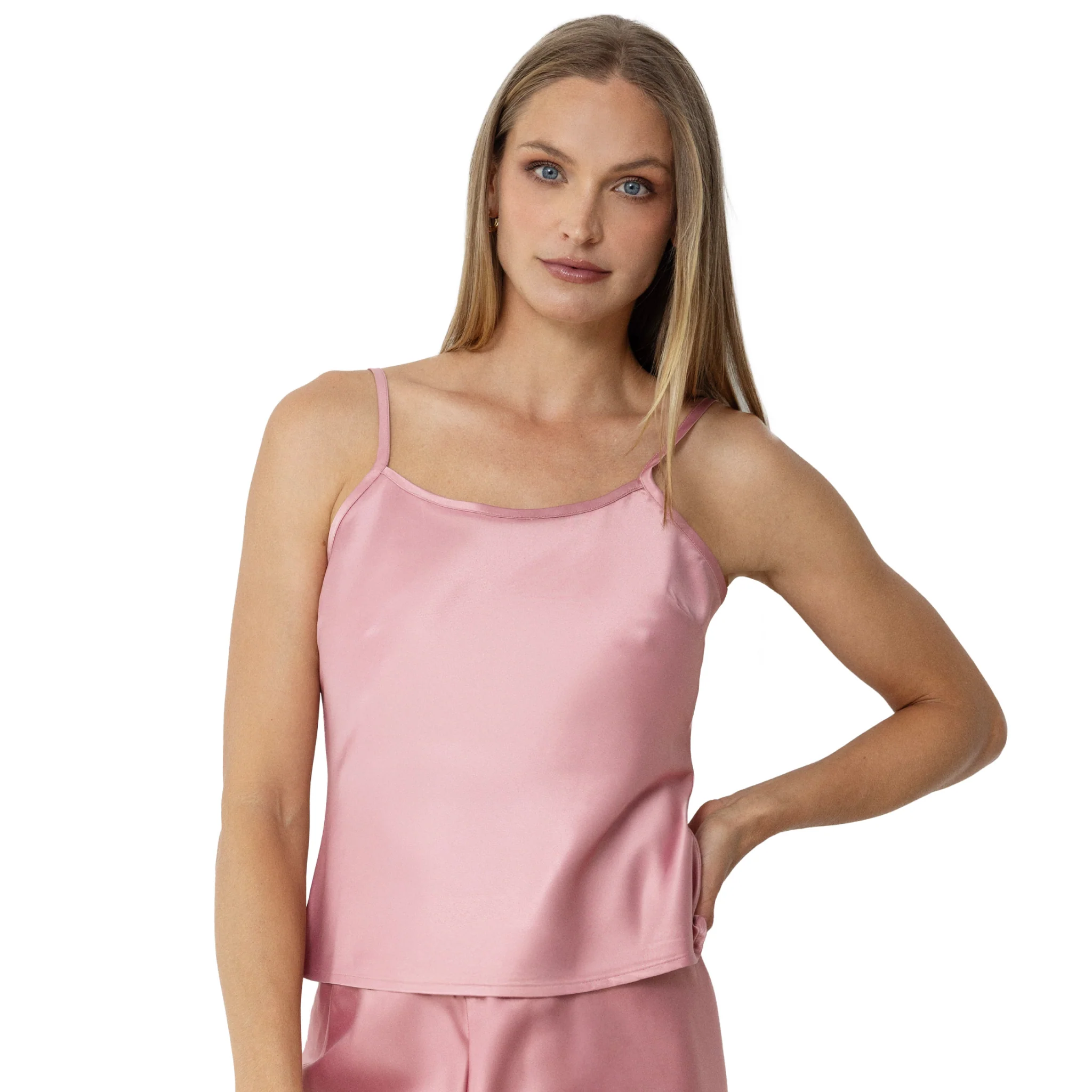 Olivette Satin Top | Blush Pink - Image 3