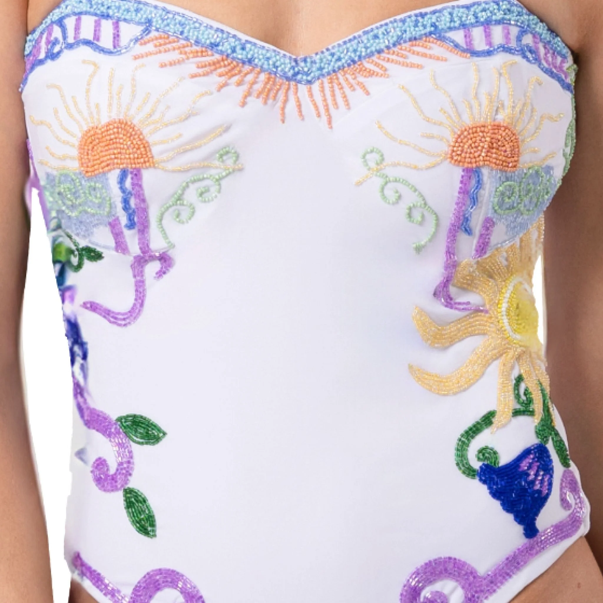 Serenity Hand-Beaded Embellished One-Piece Swimsuit - Image 5