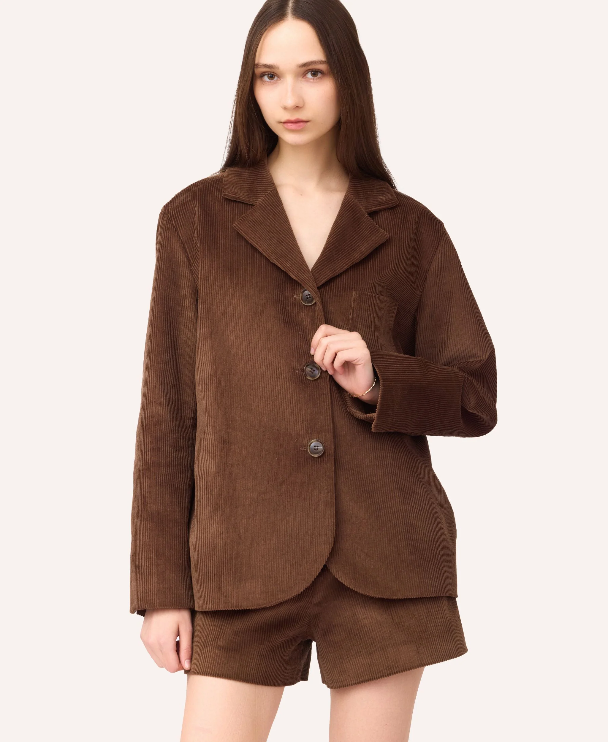 Velvet Blazer | Brown - Image 3