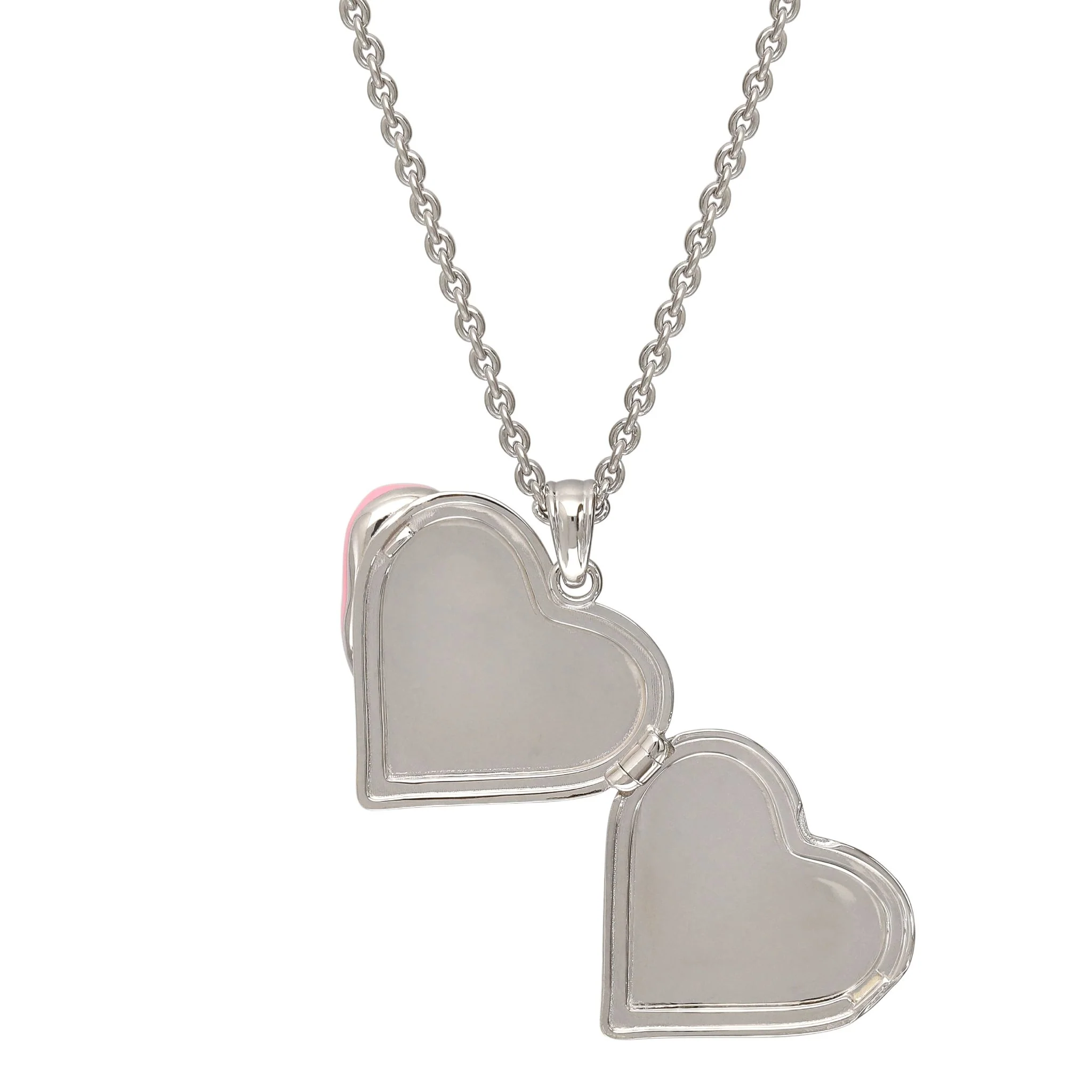 Pink Enamel Gum Heart Locket Necklace - Image 5