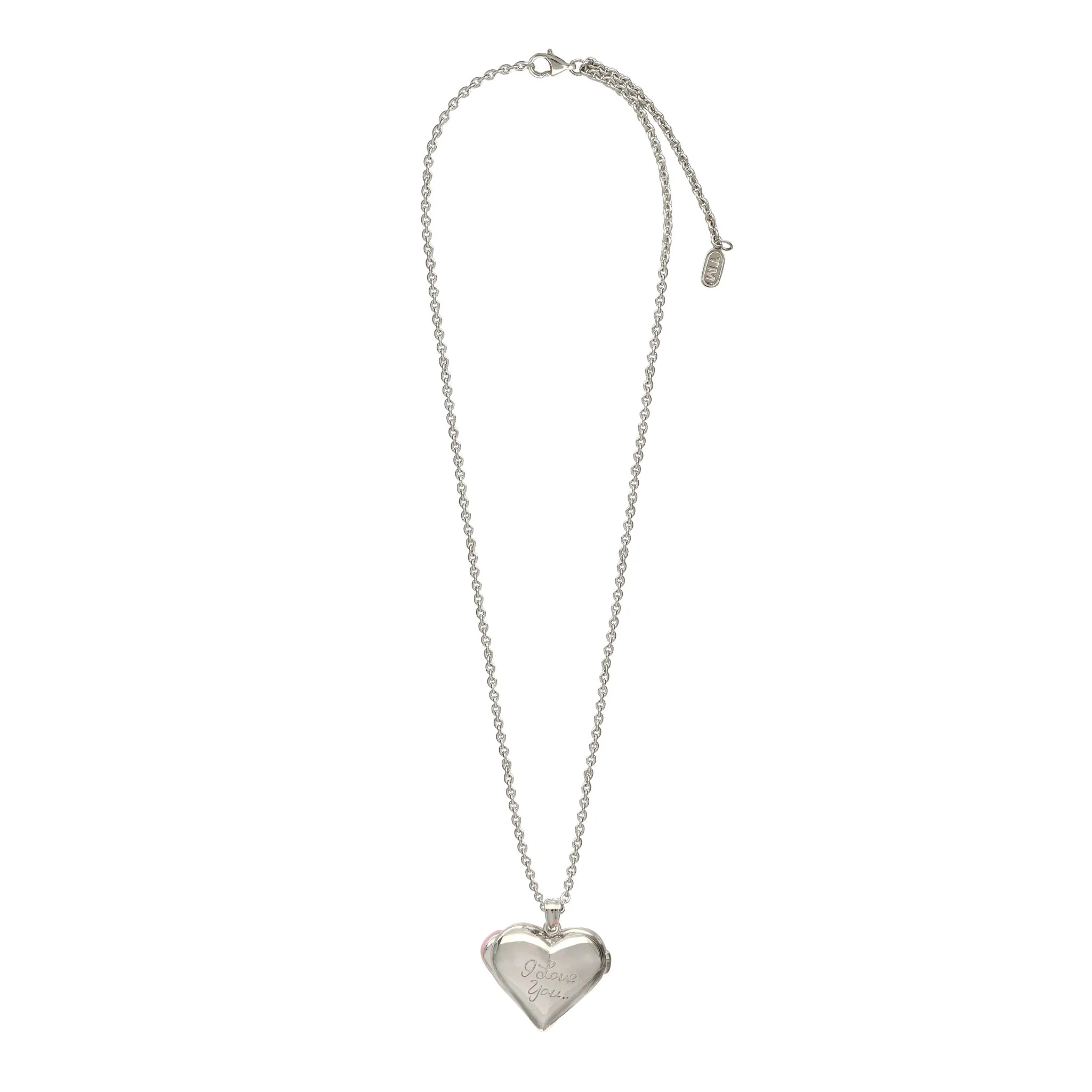 Pink Enamel Gum Heart Locket Necklace - Image 7