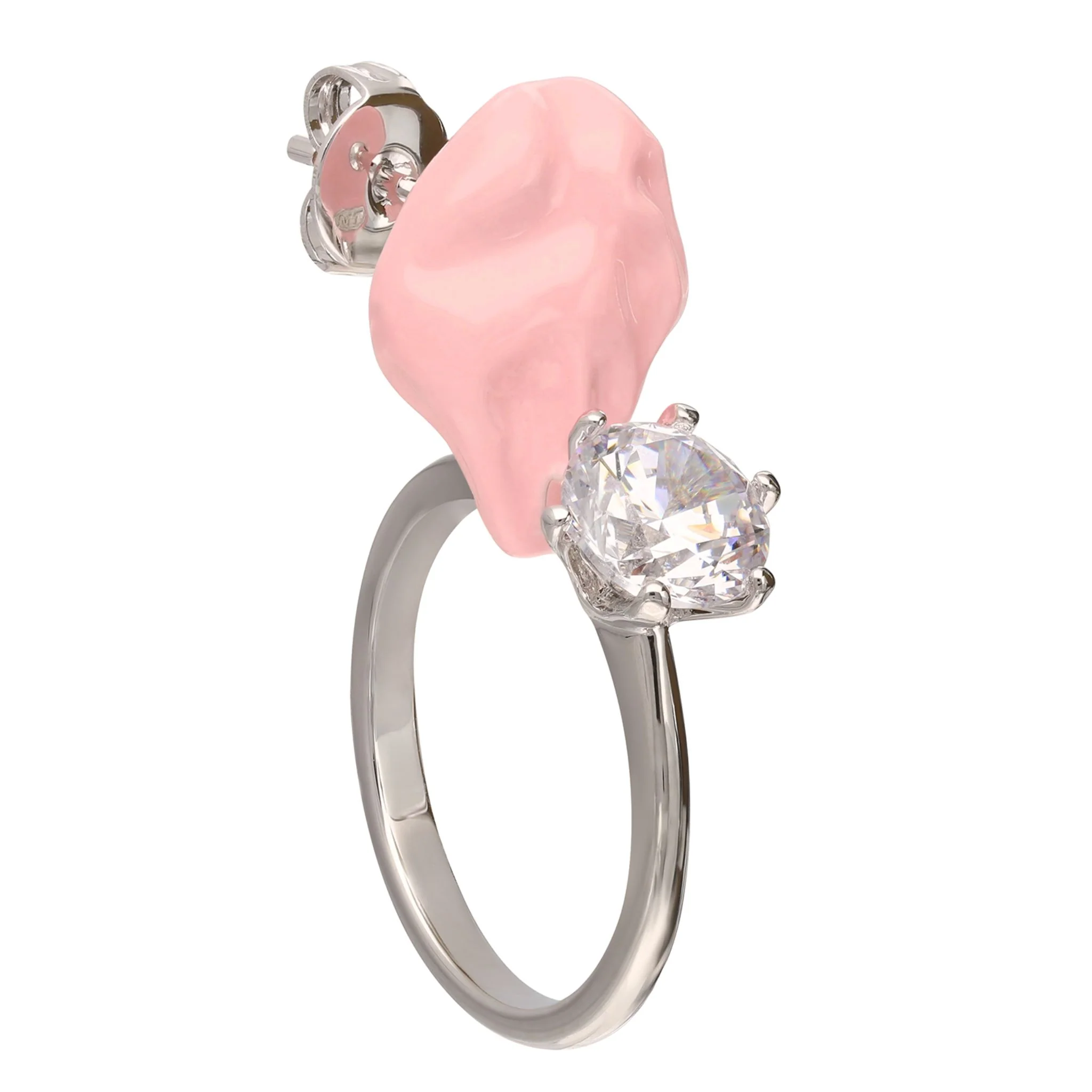 Pink Gum & Ring Single Veruca Earring