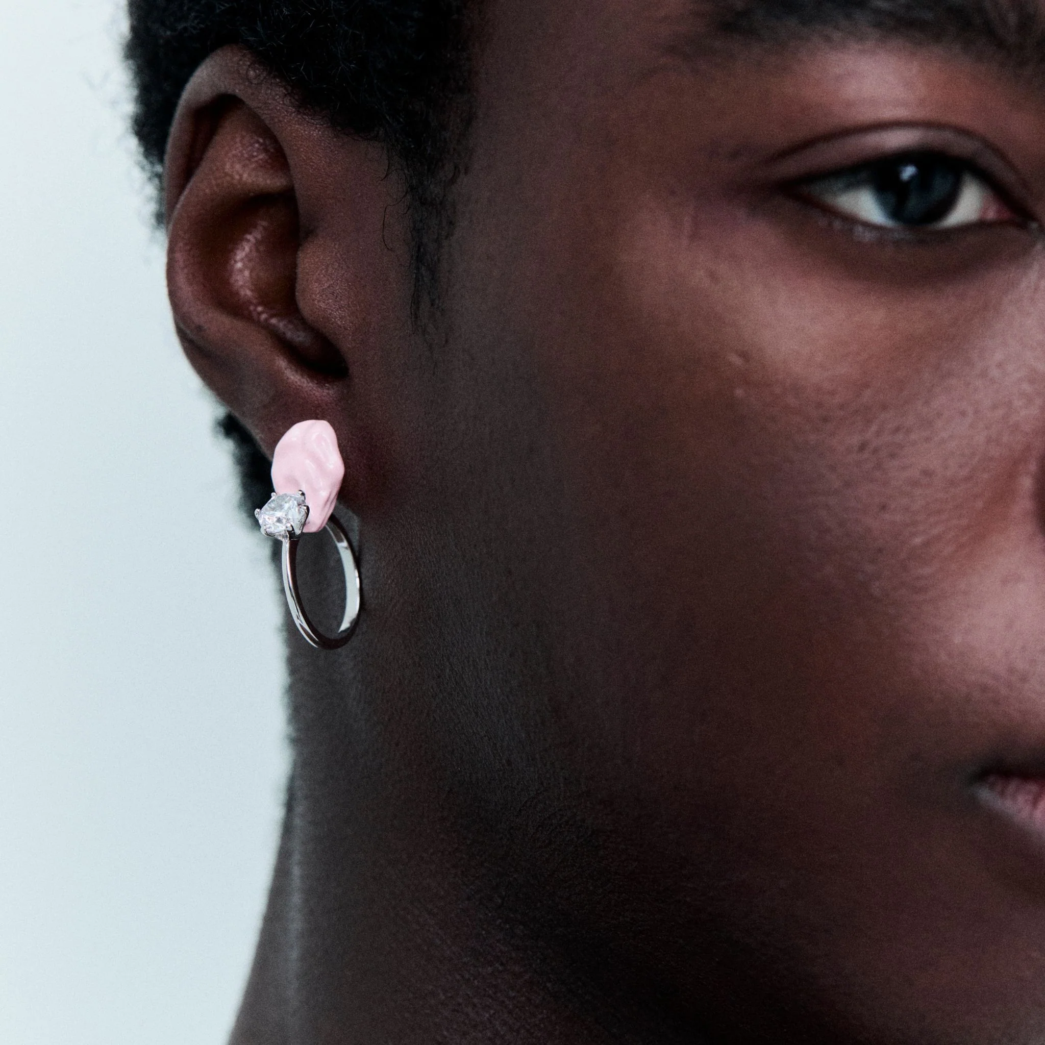Pink Gum & Ring Single Veruca Earring - Image 2